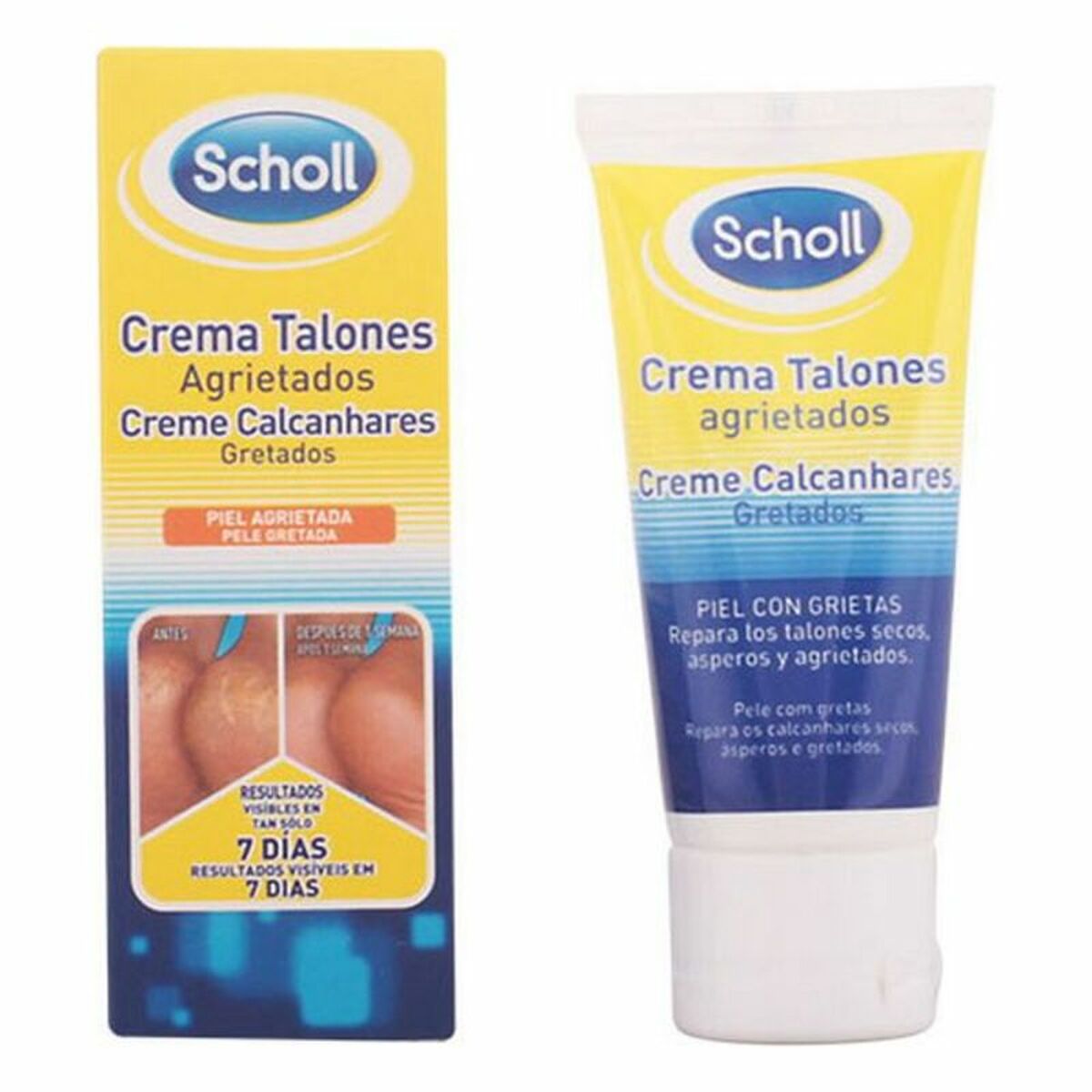 Restorative Cream Talones Agrietados Scholl skincare packaging
