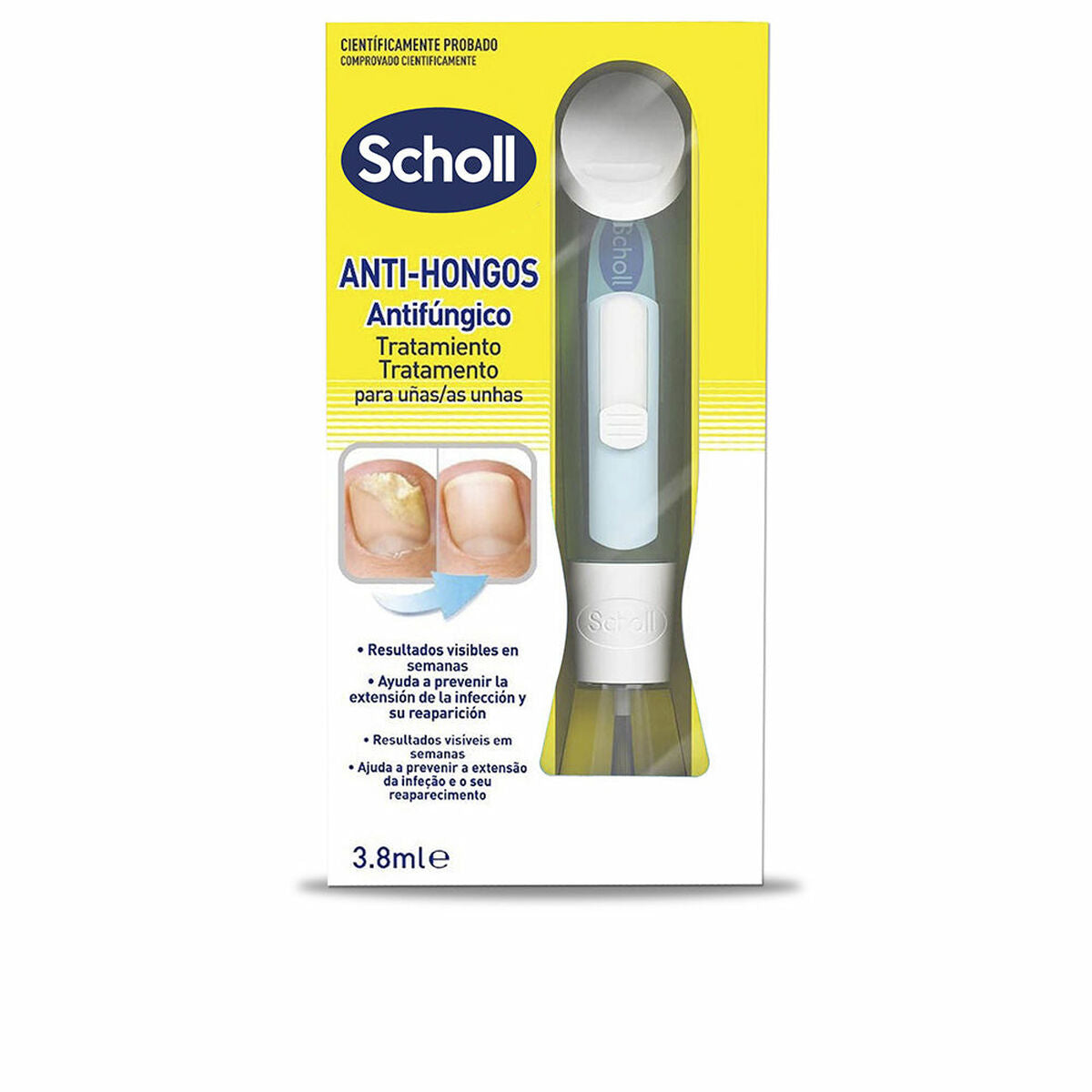 Care for Nails Scholl Hongos 3,8 ml product packaging 3.8 ml