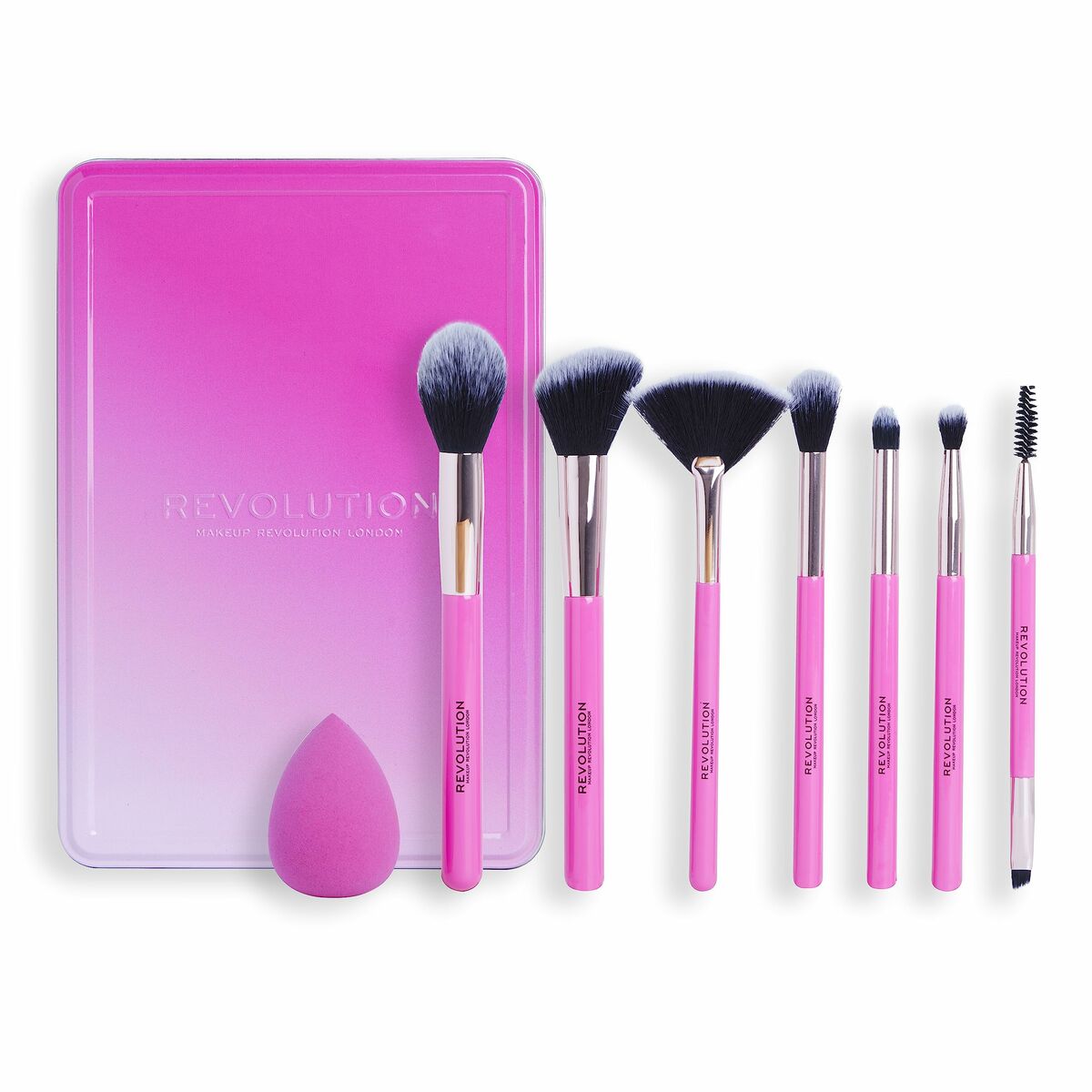 Set of Make-up Brushes Revolution Make Up The Brush Edit Pink 8 Pieces product packaging