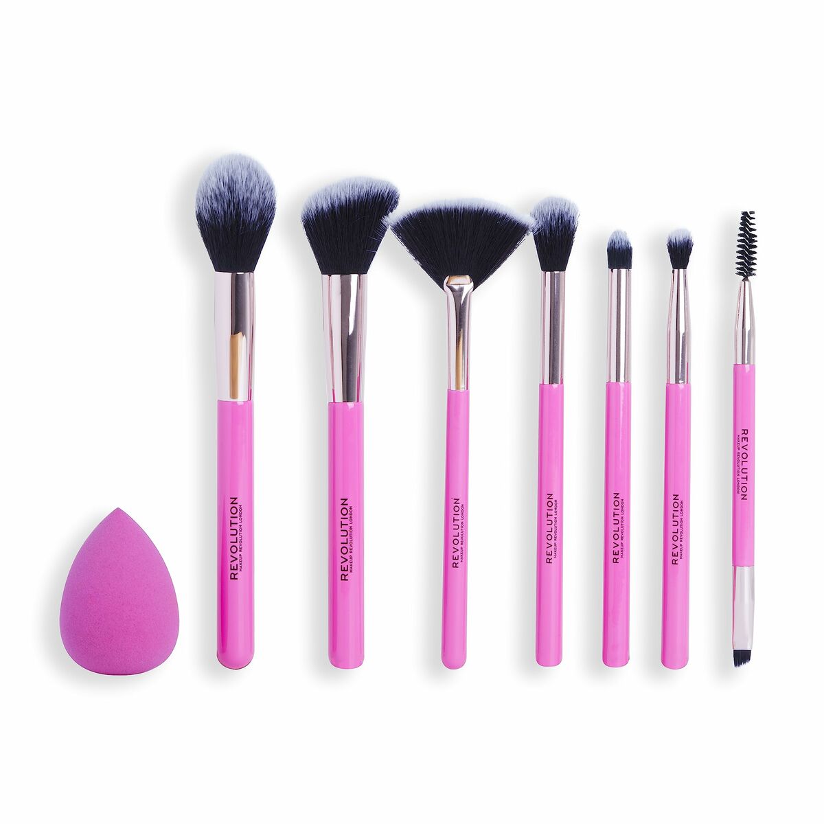 Set of Make-up Brushes Revolution Make Up The Brush Edit Pink 8 Pieces product packaging