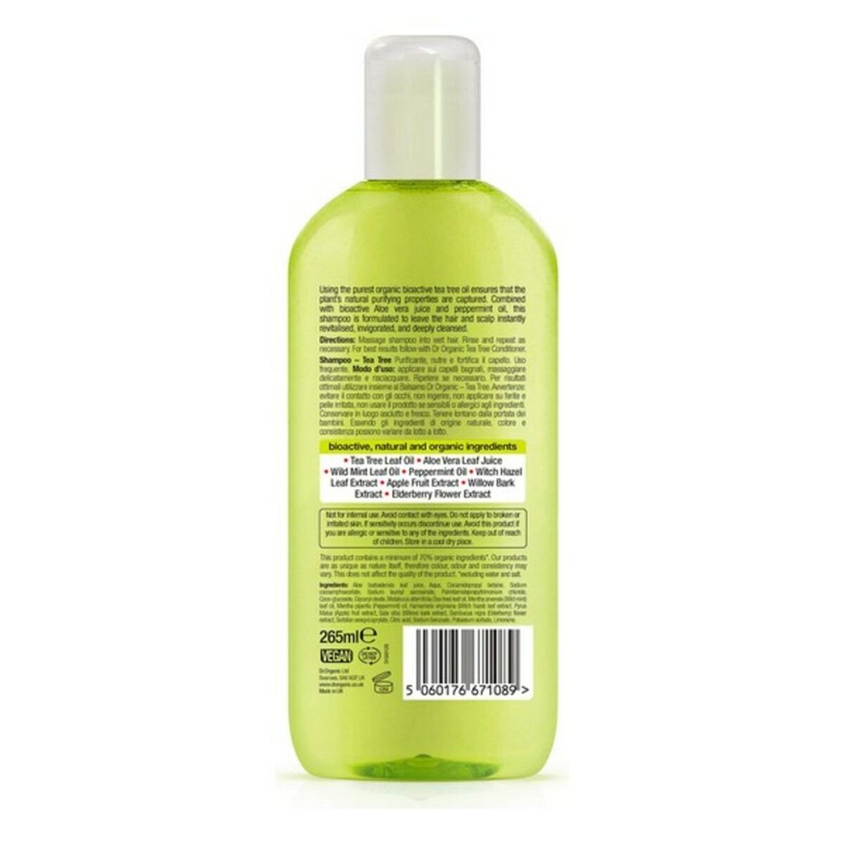 Purifying Shampoo Dr.Organic DR00150 265 ml shampoo bottle