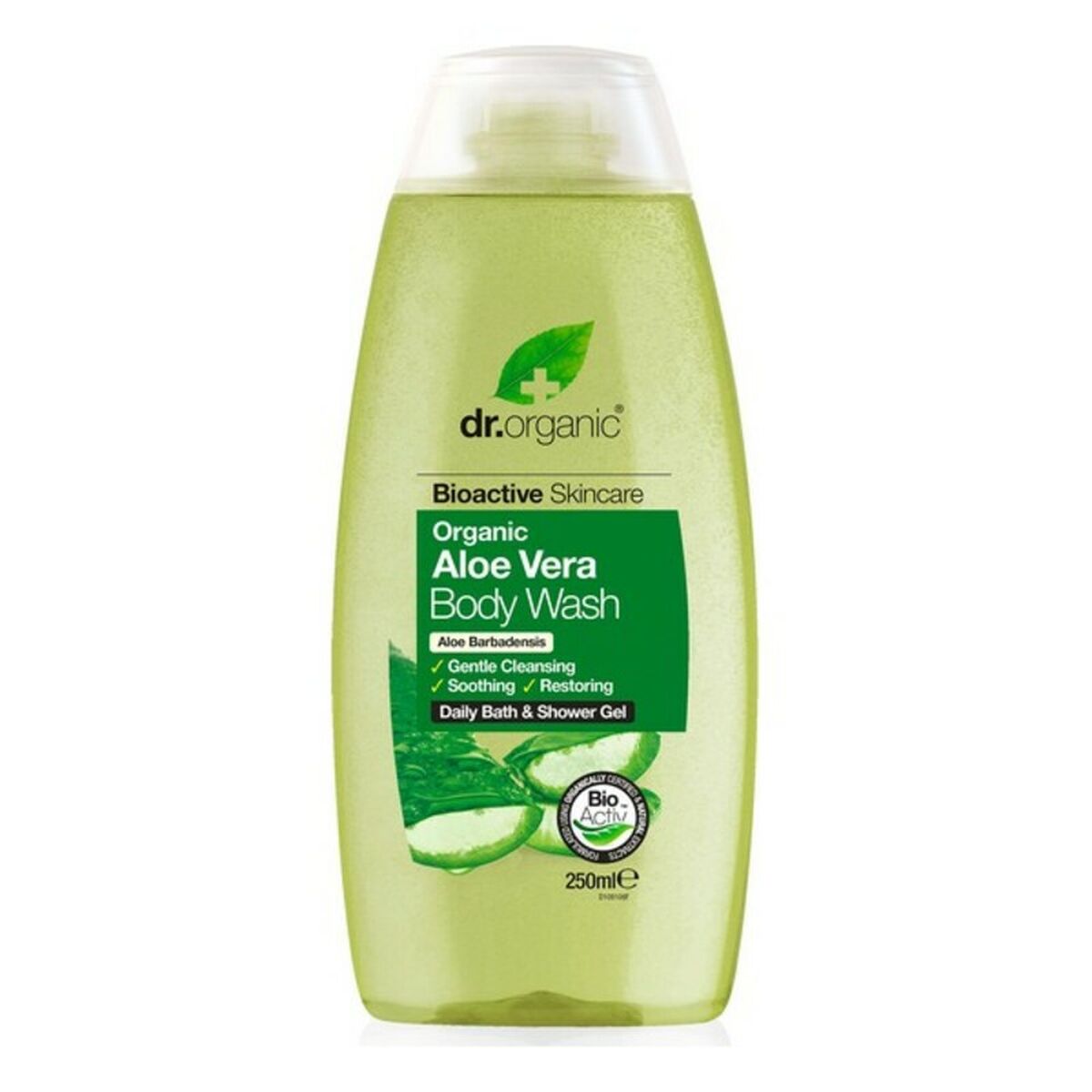 Moisturising Bath Gel with Aloe Vera Dr.Organic DR00109 250 ml skincare packaging