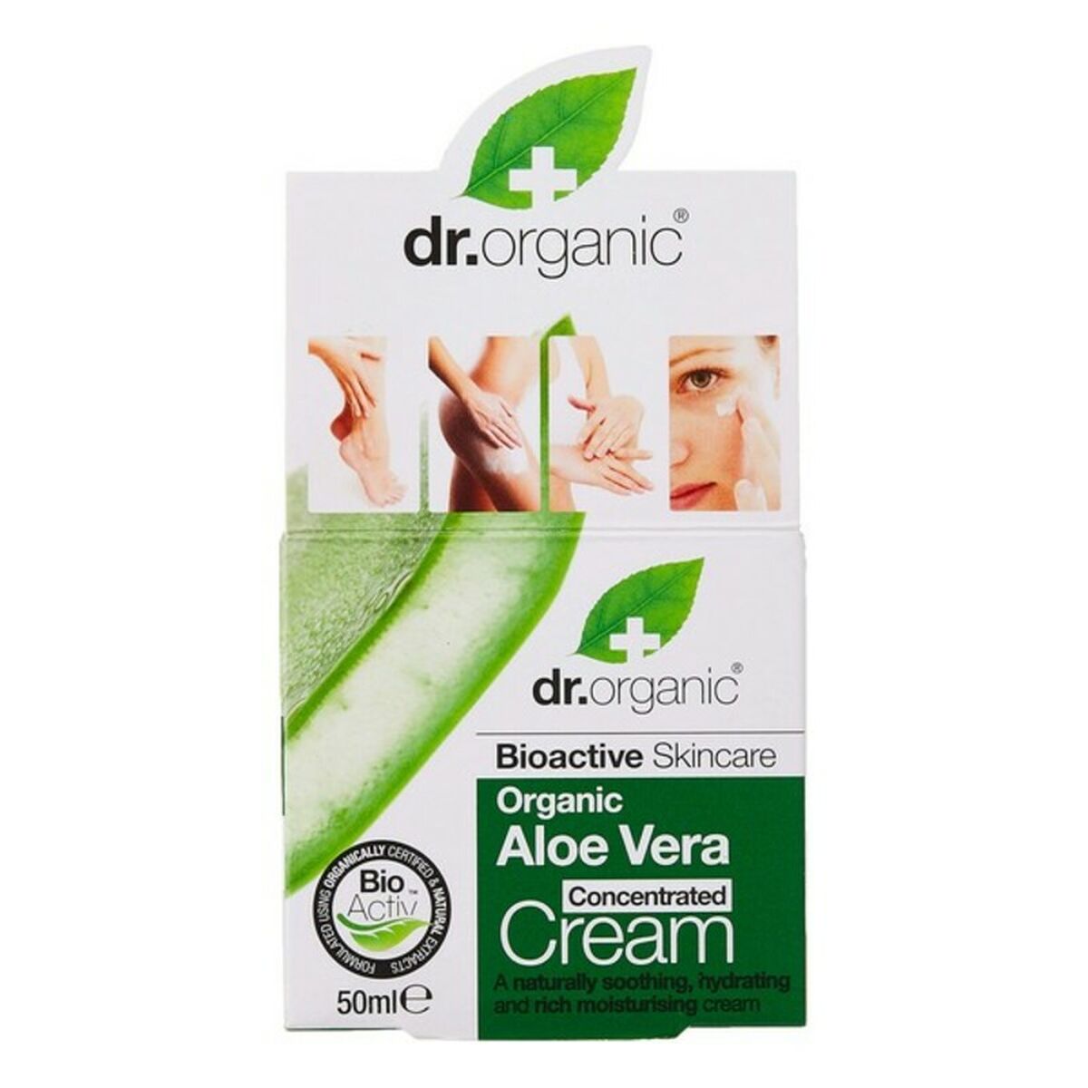 Hydrating Facial Cream Dr.Organic Aloe Vera 50 ml skincare packaging