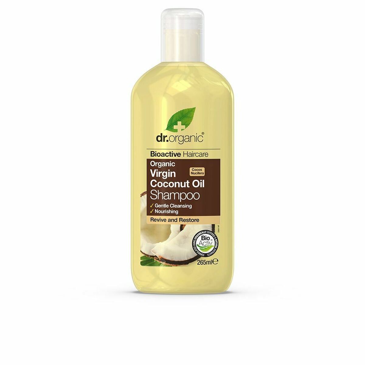 Shampoo Dr.Organic Bioactive Organic 265 ml Organic Coconut oil shampoo bottle
