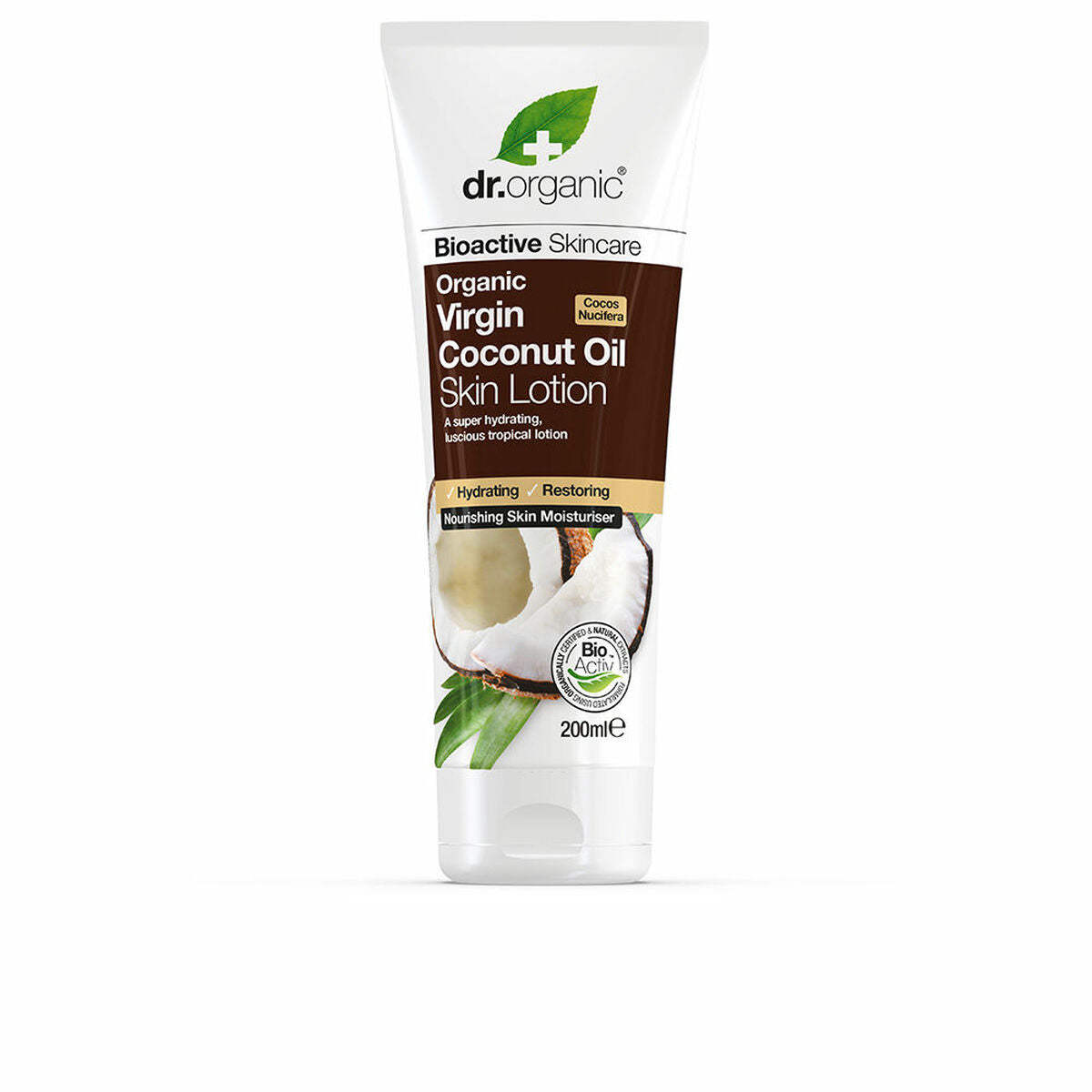 Hydrating Body Lotion Dr.Organic DR00367 200 ml Coconut oil for Women skincare packaging