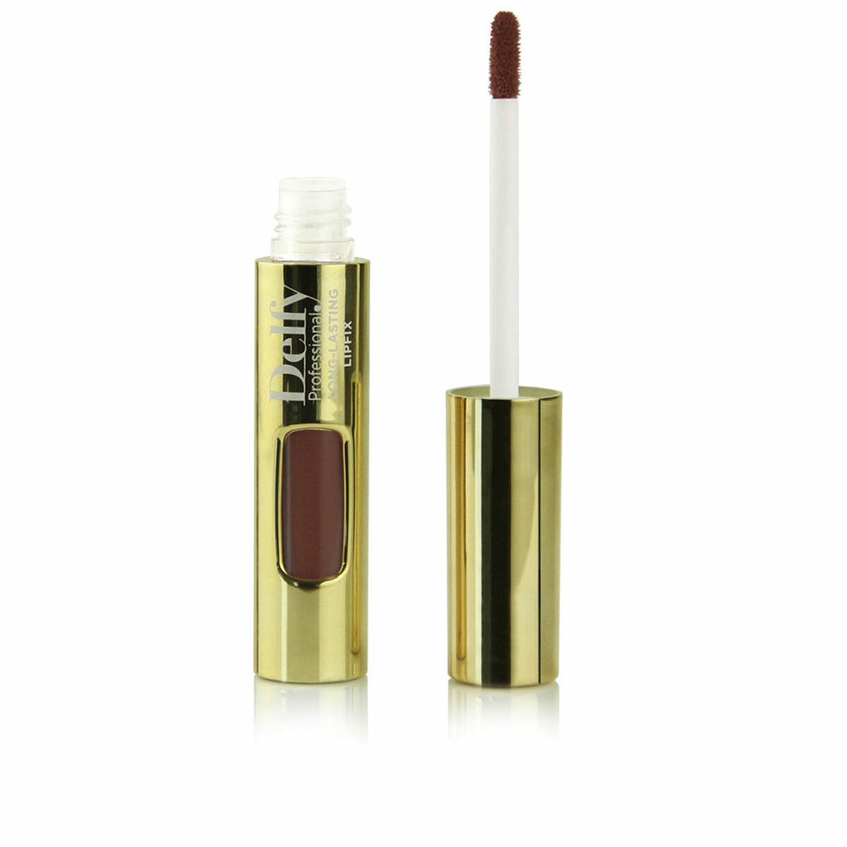 Lipstick Delfy LIPFIX GOLD Caramel 8 g makeup packaging