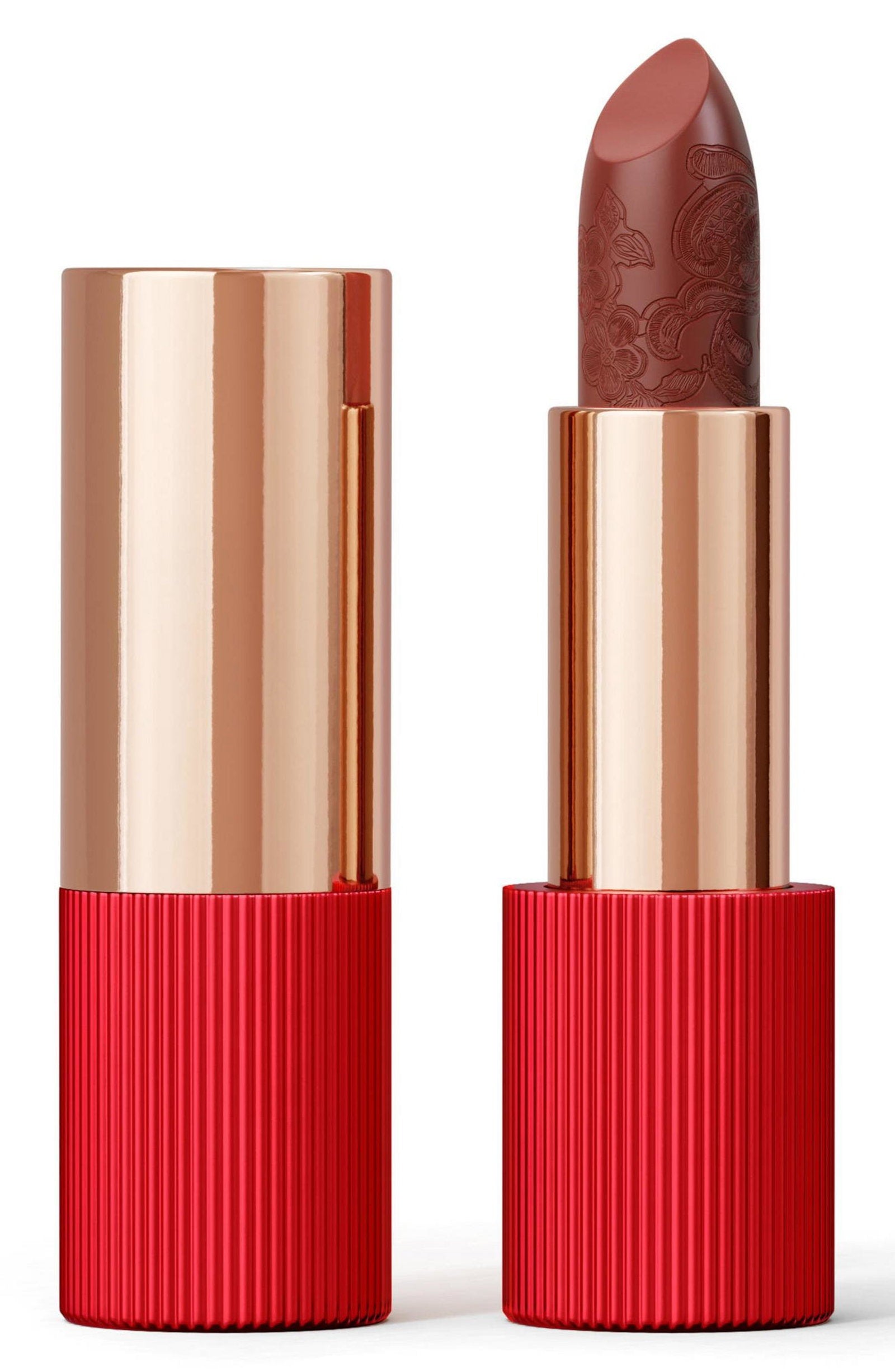 La Perla, Matte Silk, Matte, Cream Lipstick, 102, Terracotta Red, 3.5 g
