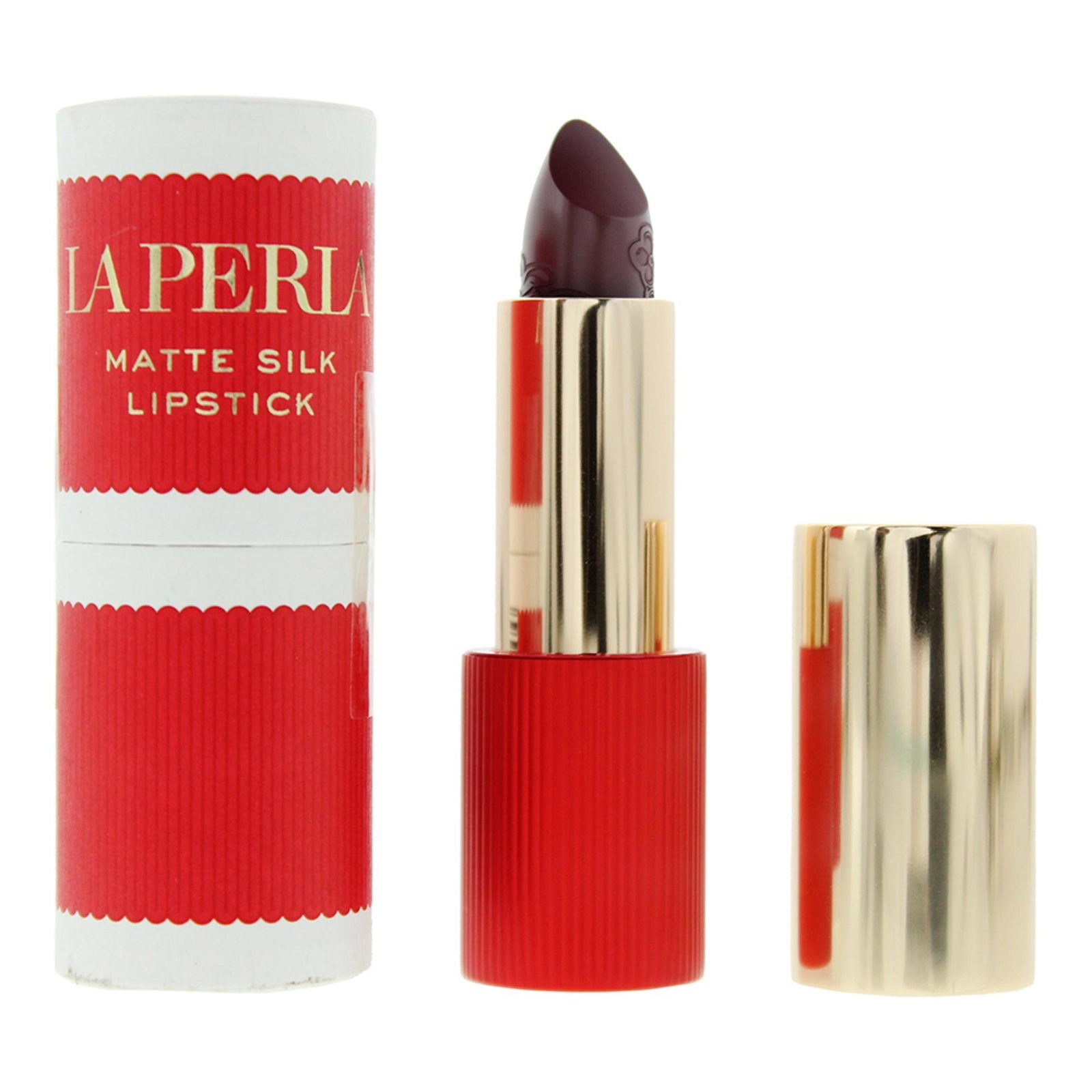 La Perla, Matte Silk, Matte, Cream Lipstick, 108, Plum Red, 3.5 g
