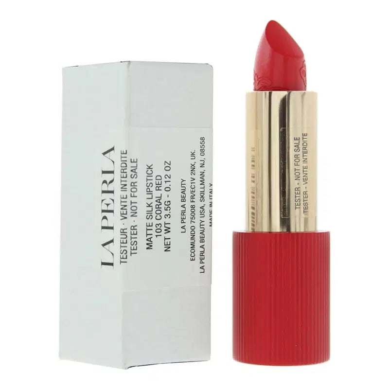 La Perla, Matte Silk, Matte, Cream Lipstick, 103, Coral Red, 3.5 g *Tester