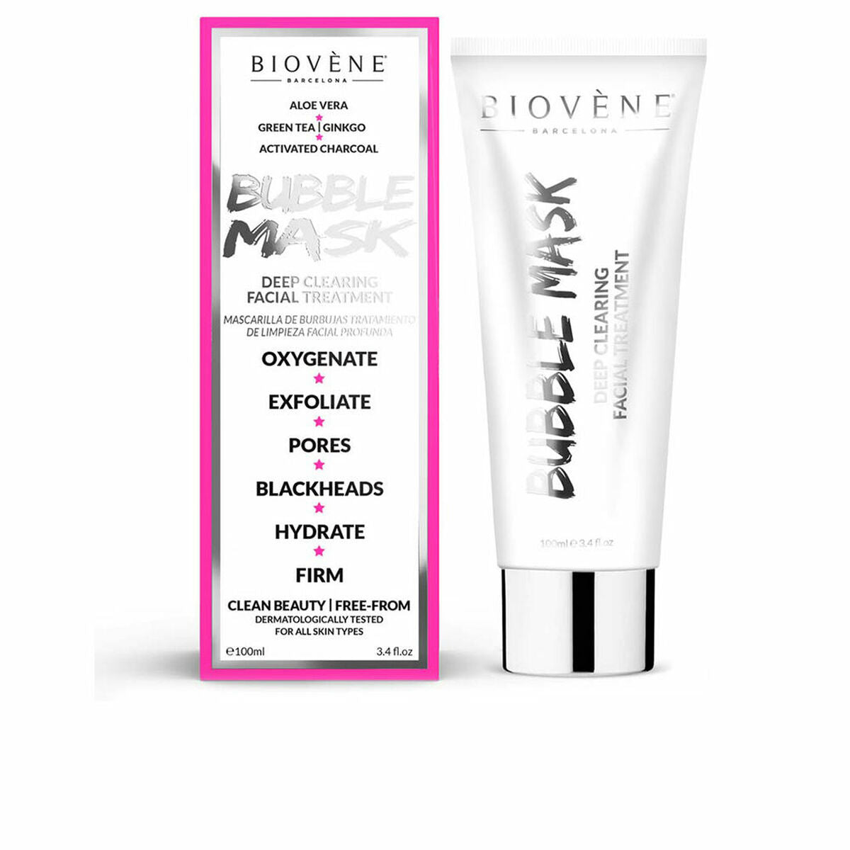 Facial Mask Biovène Bubble Mask 100 ml for Women mask packaging