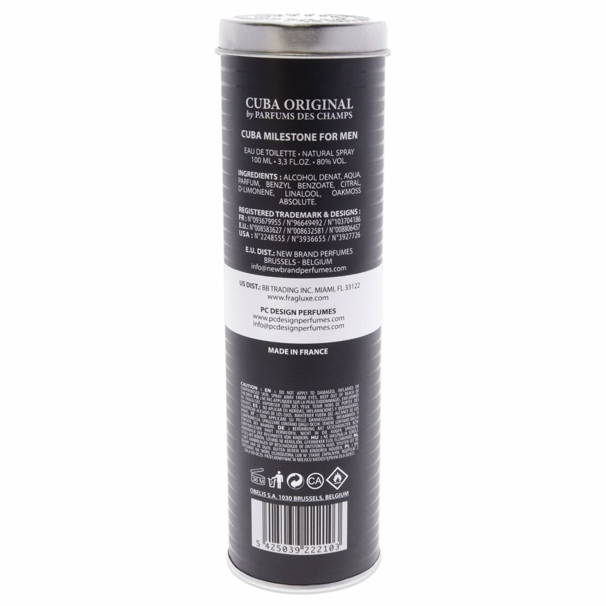 Men's Perfume Cuba Milestone 100 ml for Men product packaging