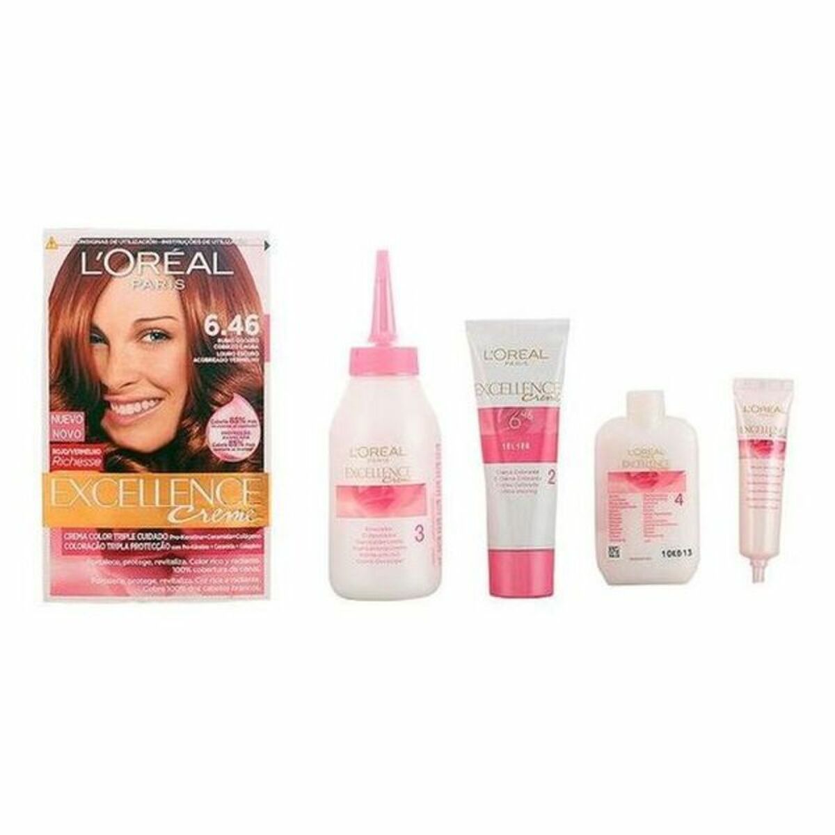Permanent Dye L'Oreal Make Up Excellence Dark Copper Auburn Blonde Nº 6,46 Rubio Oscuro Cobrizo Caoba Nº 6,46-Rubio Oscuro