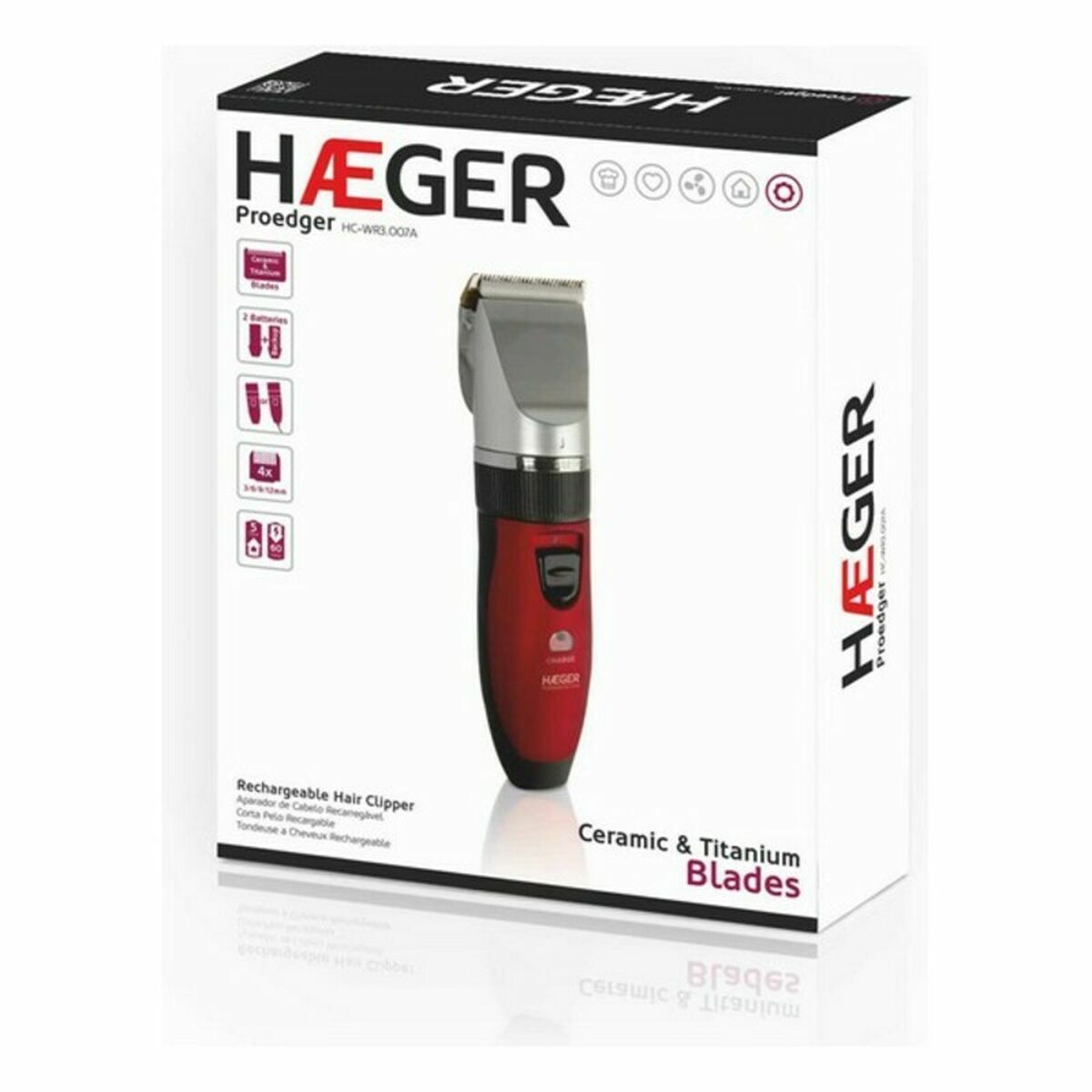 Hair Clippers Haeger HC-WR3.007B product packaging
