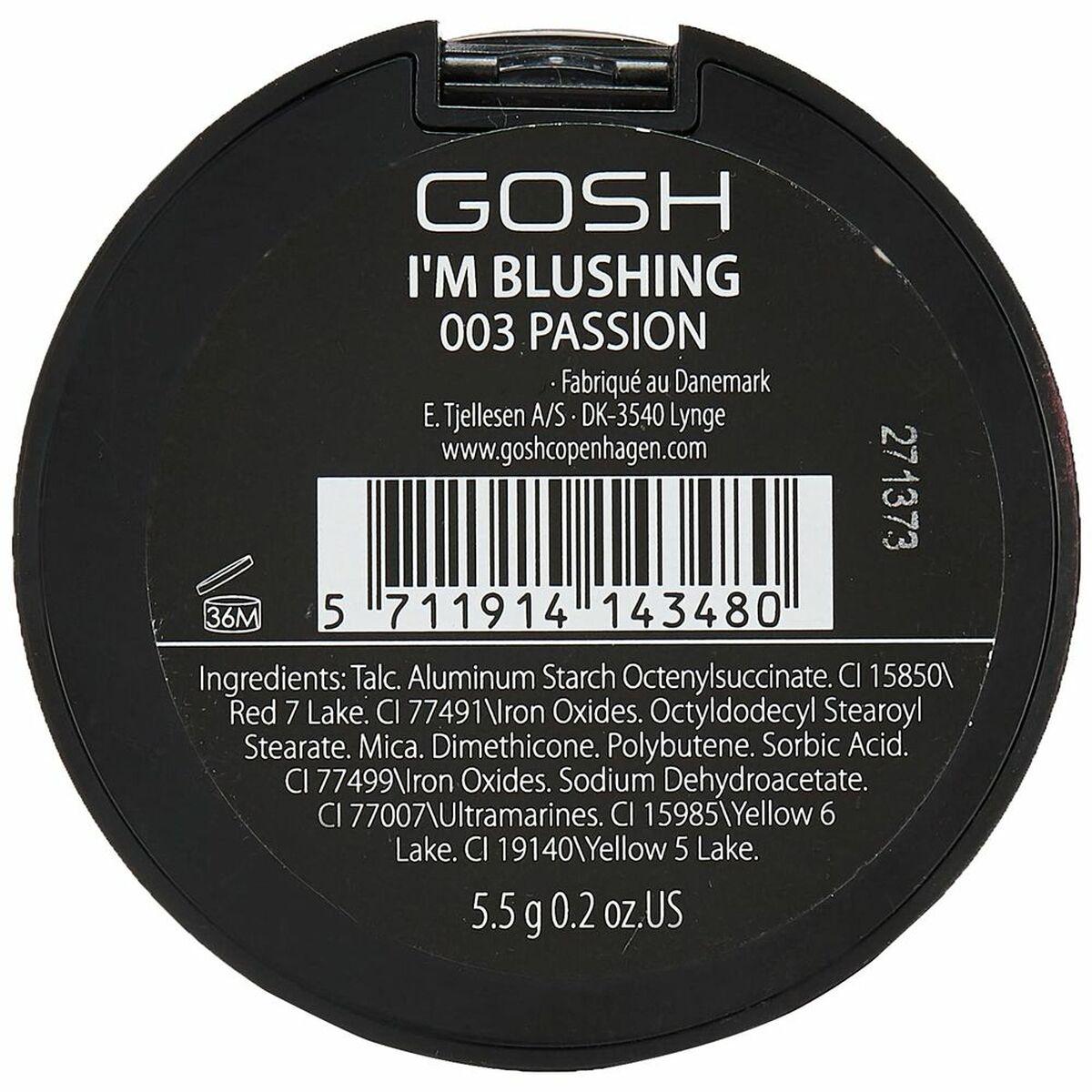 Blush Gosh Copenhagen -3 Nº 003-Passion 5,5 g 5.5 g makeup packaging
