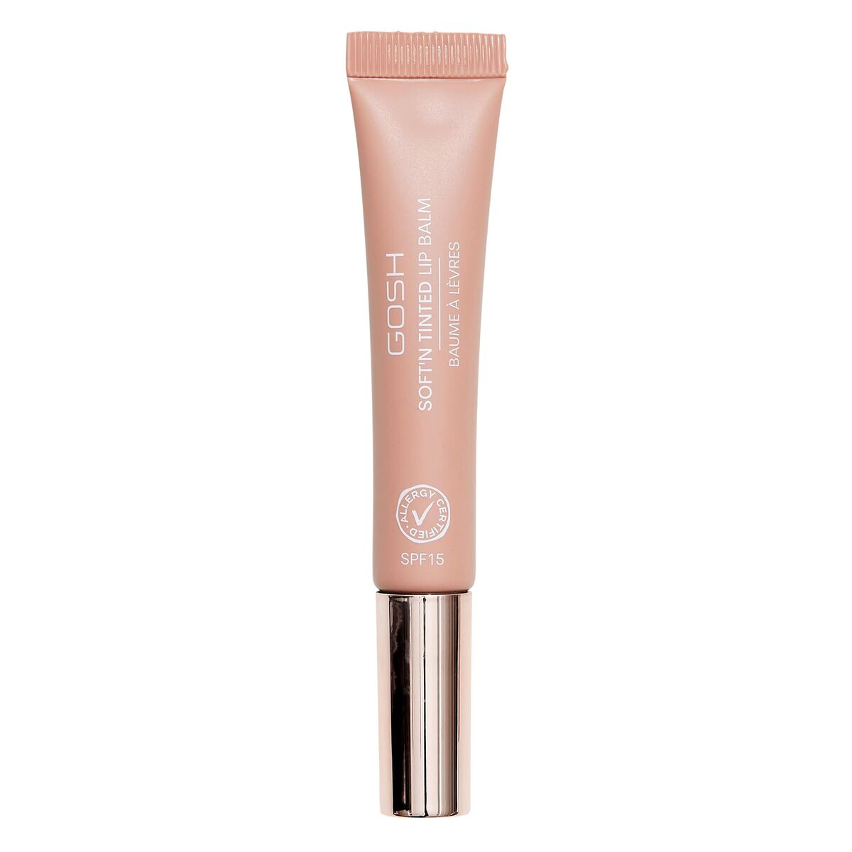 Coloured Lip Balm Gosh Copenhagen Soft'N Tinted Nº 002 Nougat 8 ml skincare packaging