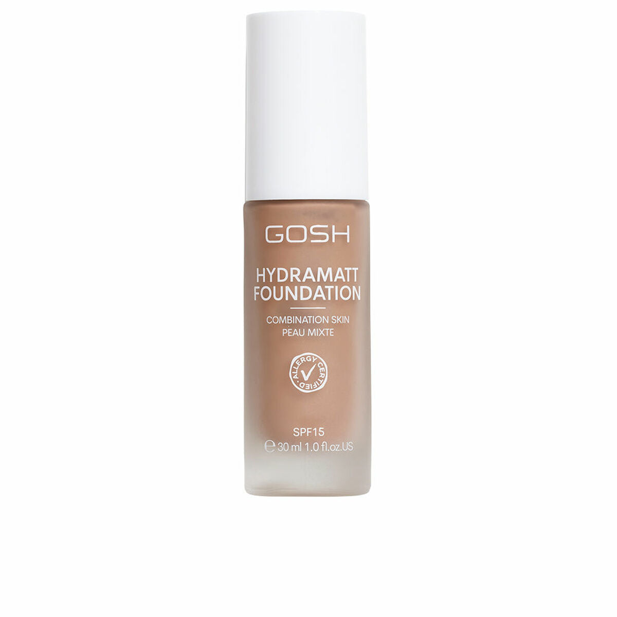 Crème Make-up Base Gosh Copenhagen HYDRAMATT Nº 01-Medium Dark Red Spf 15 30 ml product packaging
