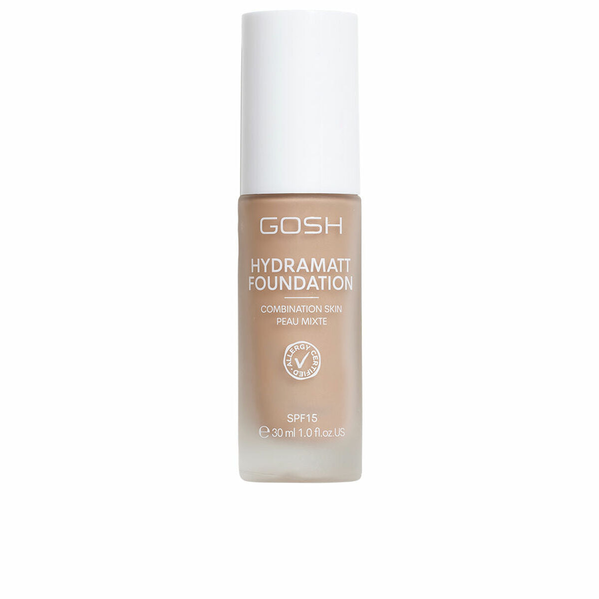 Crème Make-up Base Gosh Copenhagen HYDRAMATT Nº 010-Light Dark Red Spf 15 30 ml product packaging