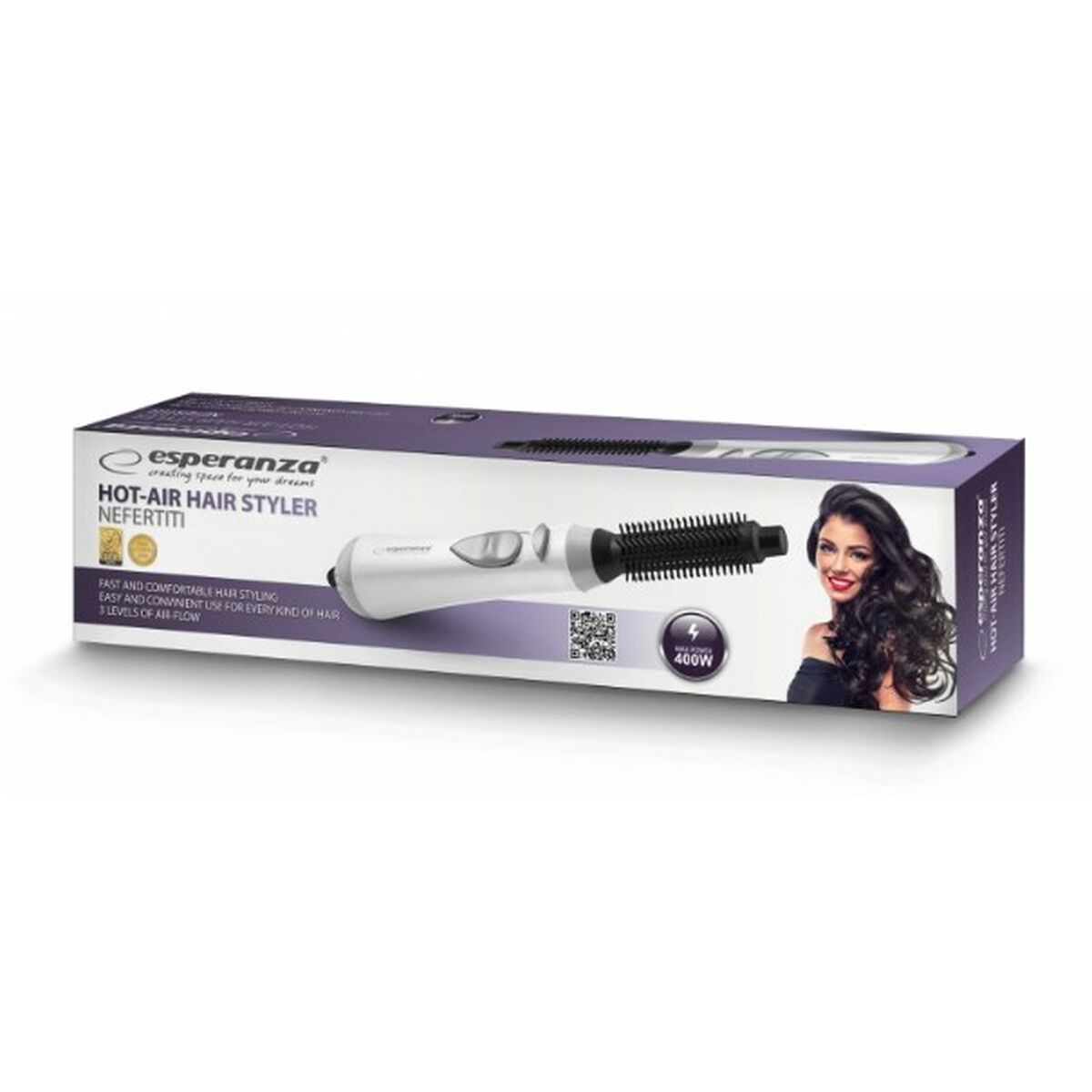 Brush Esperanza EBL001W White Black Black/White 1 Piece product packaging