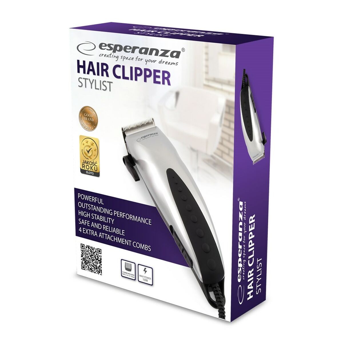 Hair Clippers Esperanza EBC003 product packaging