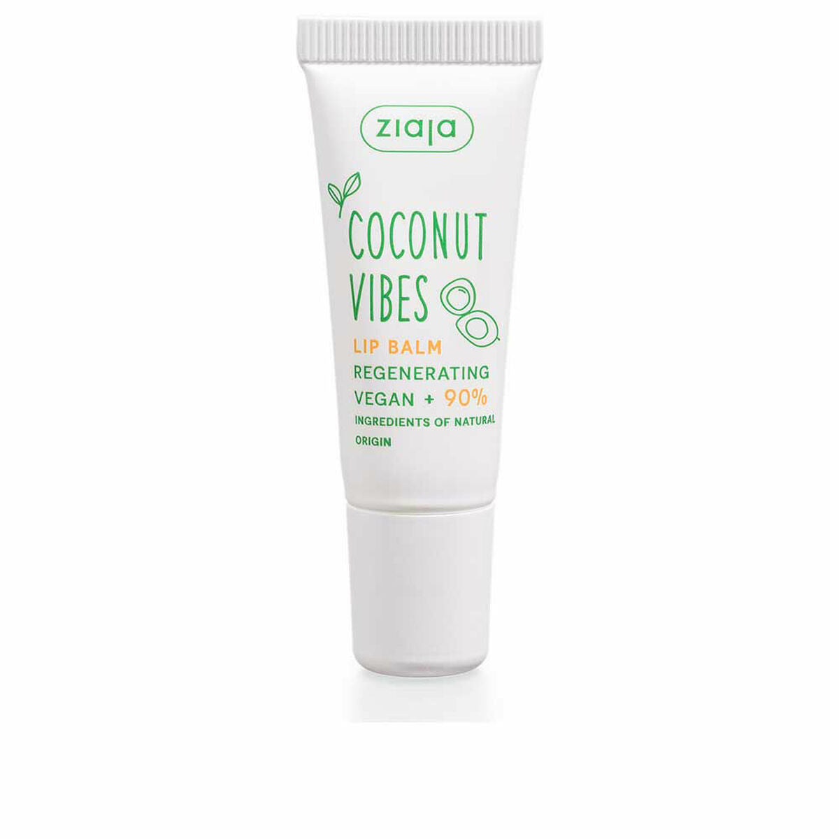 Lip Balm Ziaja Coconut and Orange Vibes 10 ml Regenerating for Women skincare packaging
