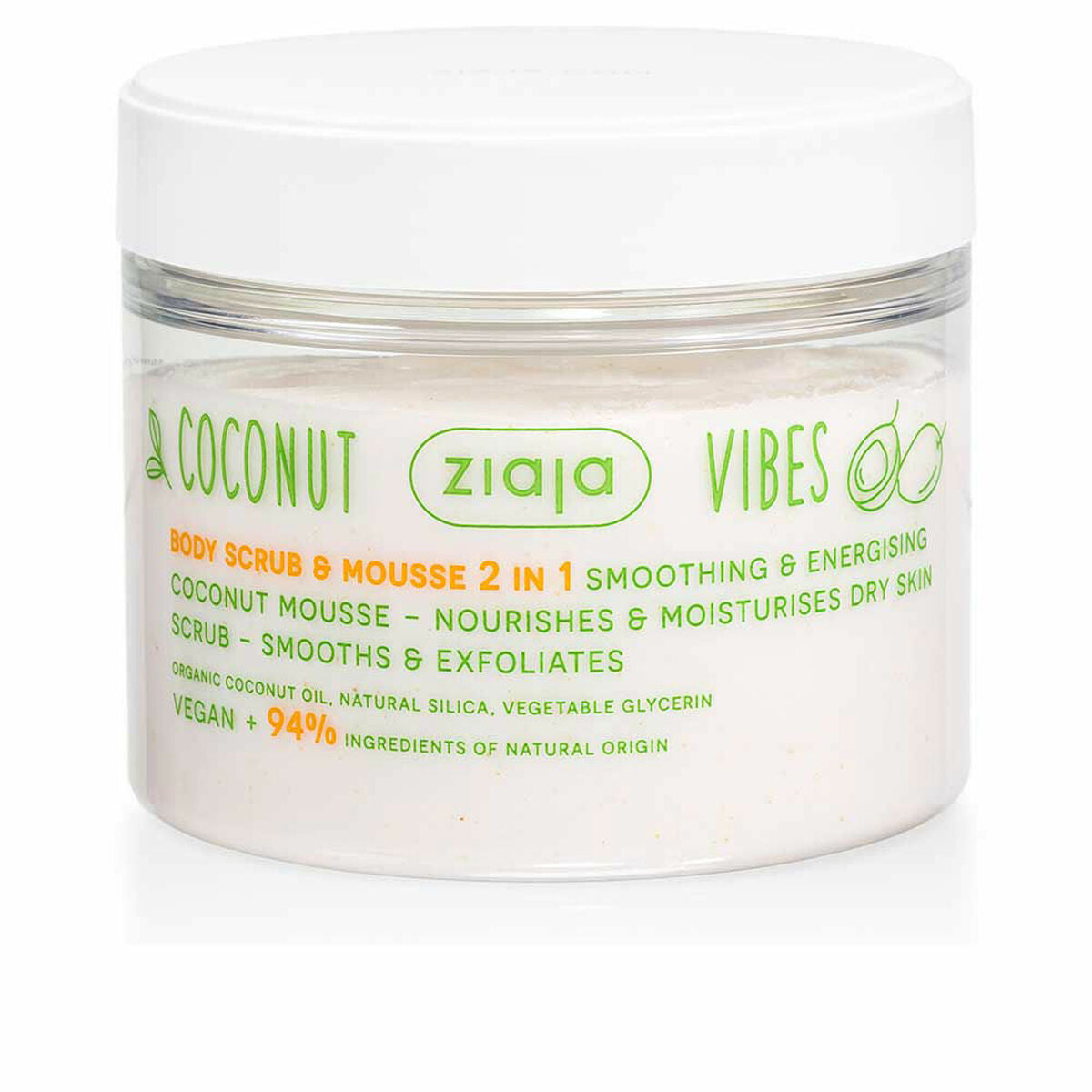 Body Exfoliator Ziaja Coconut & Orange Vibes 270 ml Mousse product packaging