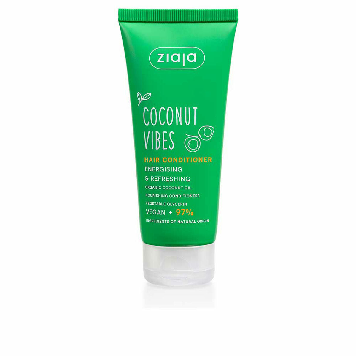 Moisturizing Shampoo Ziaja Coconut and Orange Vibes 100 ml Energizing for Women shampoo bottle