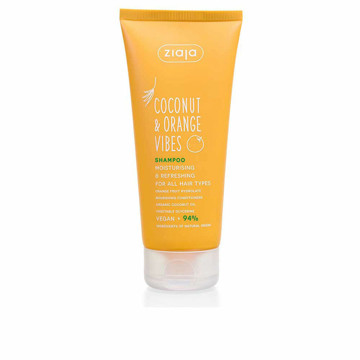 Moisturizing Shampoo Ziaja Coconut and Orange Vibes 200 ml for Women shampoo bottle