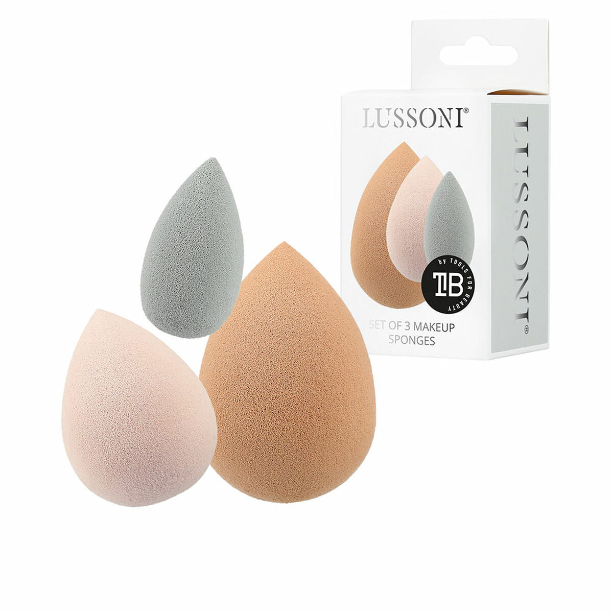 Make-up Sponge Lussoni Esponjas Lote Multicolour 3 Pieces product packaging