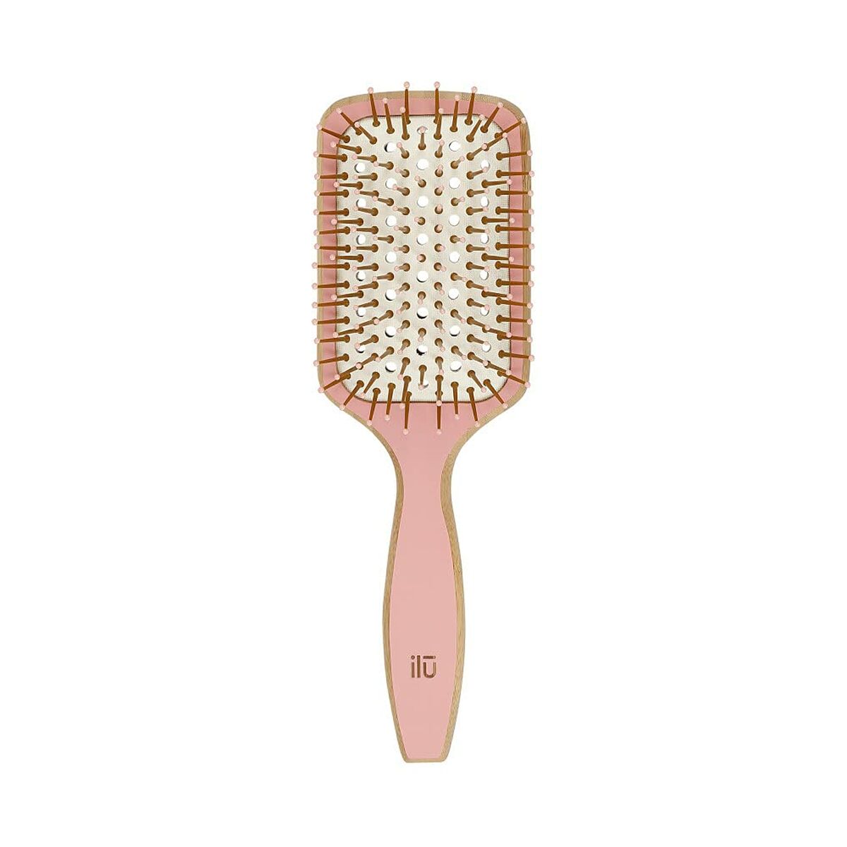 Detangling Hairbrush Ilū Bamboom Pink Squared product packaging