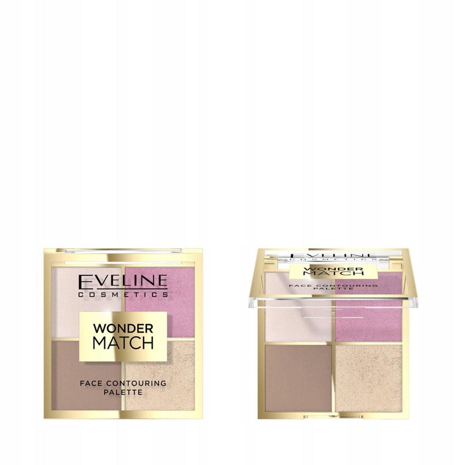 Eveline Cosmetics, Wonder Match, Contouring Palette, 4 Shades, 01, 10.8 g