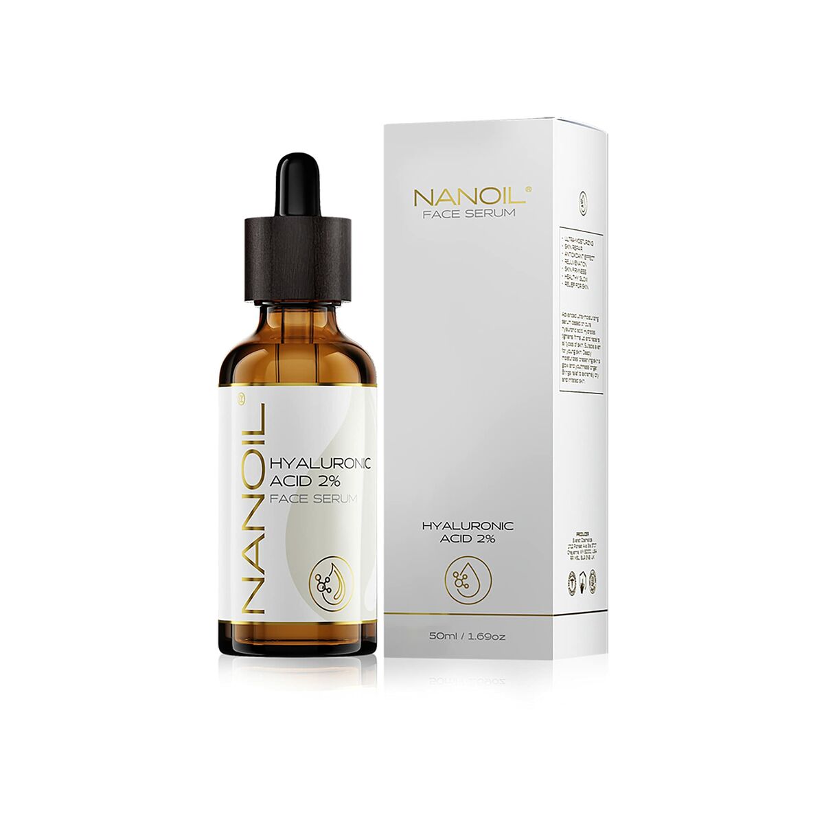 Facial Serium with Hyaluronic Acid Nanoil Face Serum 50 ml for Women serum bottle