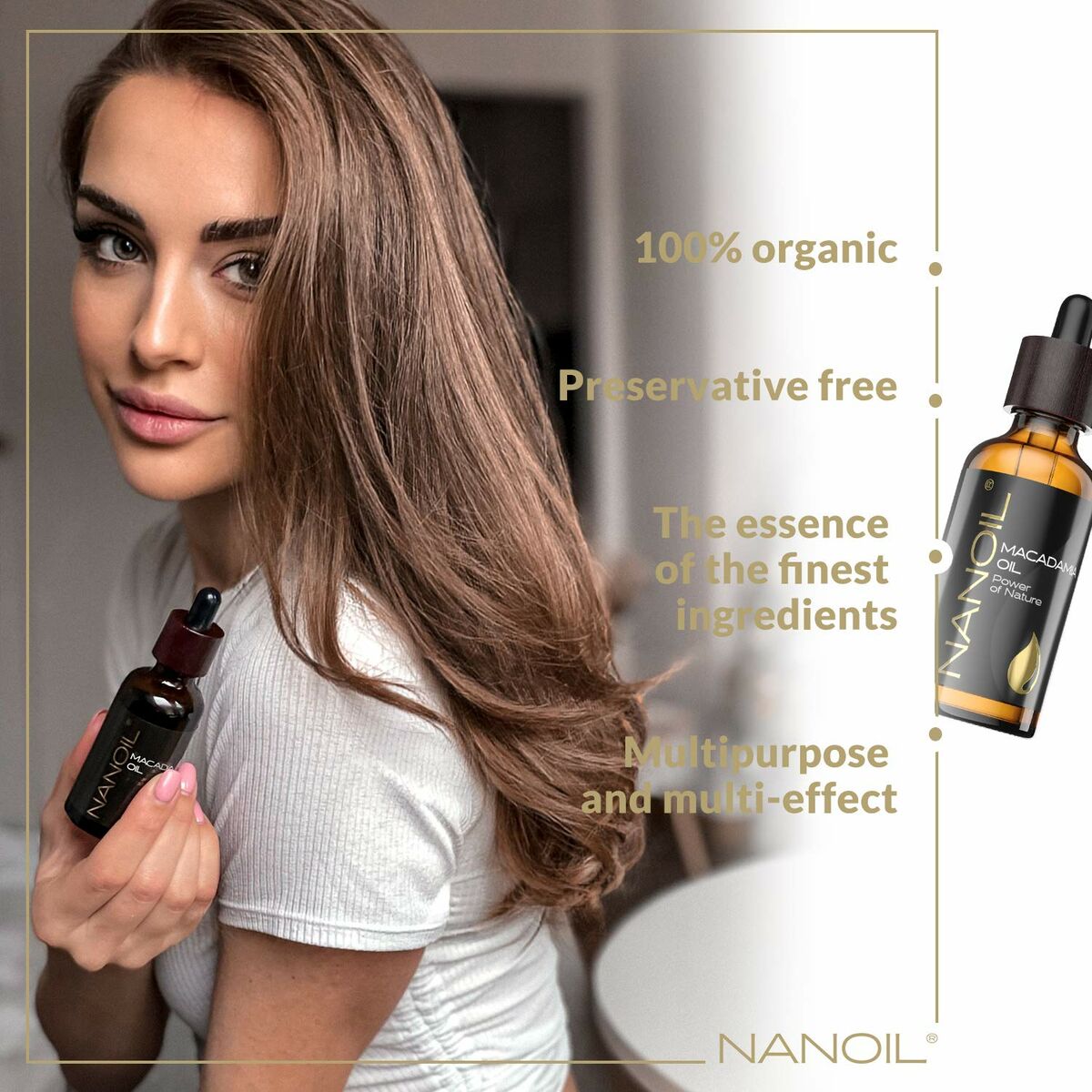 Bath Oil Nanoil Power Of Nature 50 ml Macadamia nut oil product packaging