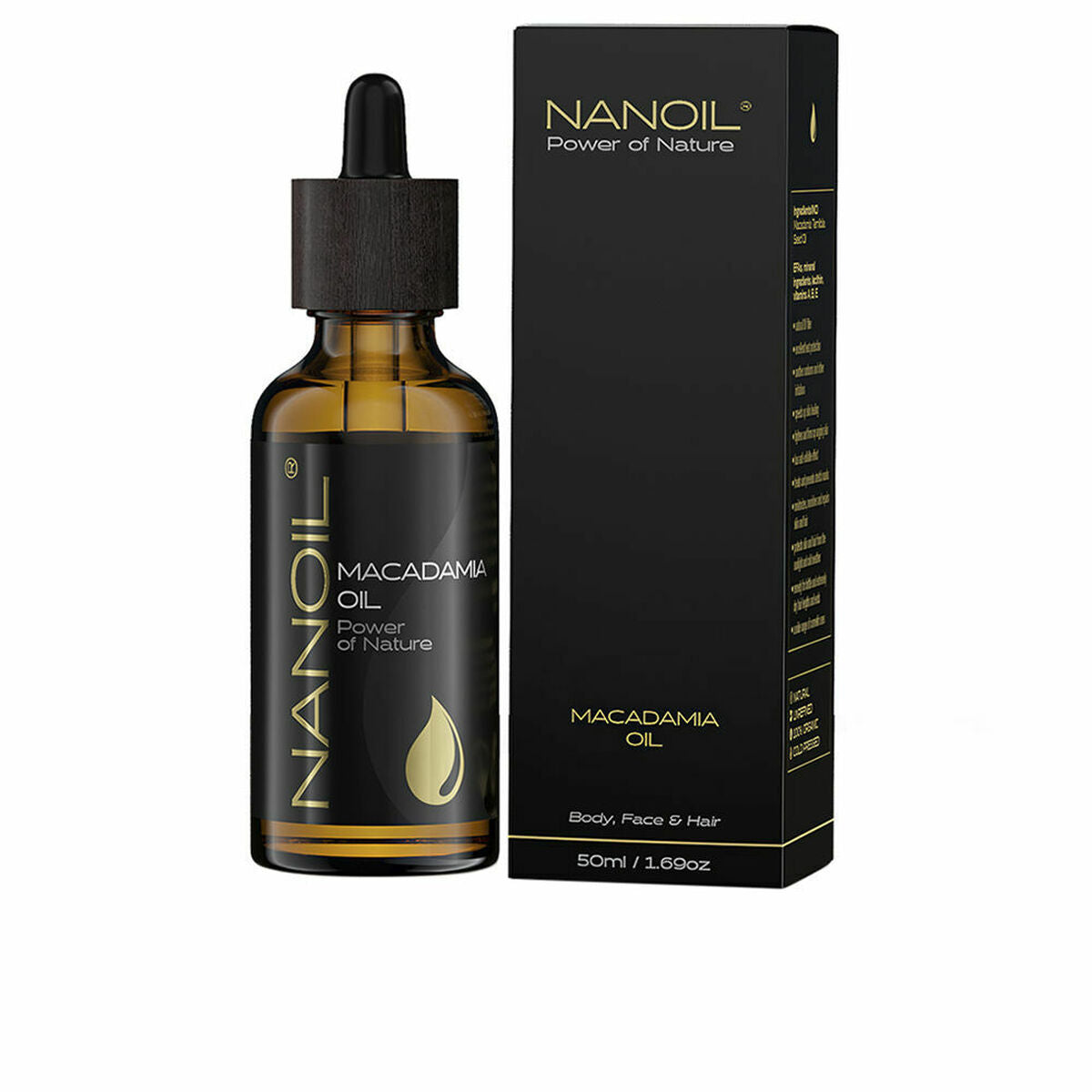 Bath Oil Nanoil Power Of Nature 50 ml Macadamia nut oil product packaging