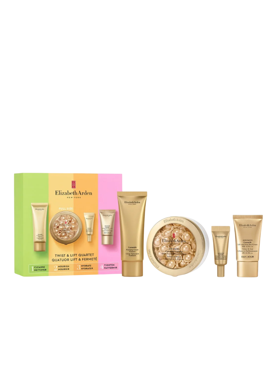 Set Elizabeth Arden: Ceramide, Eliminates Impurities, Cleansing Cream, 50 ml + Advanced Ceramide, Restorative, Serum Capsules, For Face, 60 pcs + Ceramide, Retinol, Lift & Firm, Eye Cream, 5 ml + Advanced Ceramide, Lift & Firm, Day, Cream, For Face, 15 ml