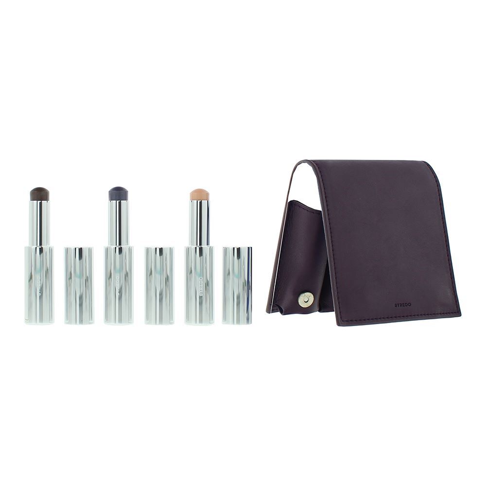 Plum Set Byredo: Colour Stick, Multifunctional, Eyeshadow Stick, Vienna, 3.5 g + Colour Stick, Multifunctional, Eyeshadow Stick, Dravite, 3.5 g + Colour Stick, Multifunctional, Eyeshadow Stick, 580, Ultramagnetic, 3.5 g + Byredo, GWP Leather Pouch