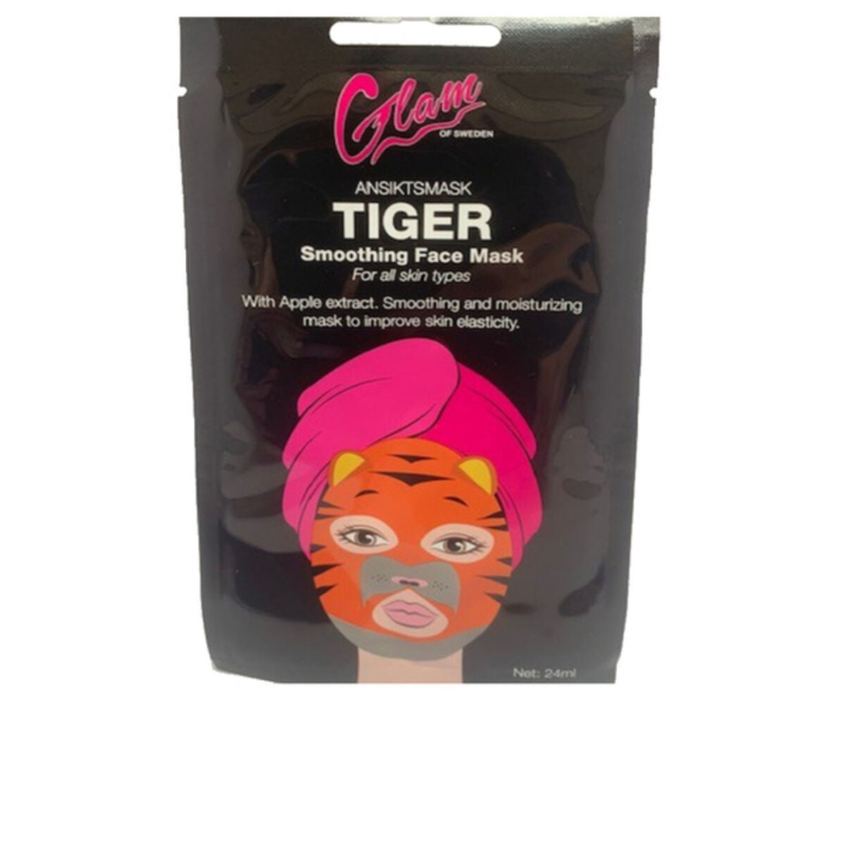 Moisturizing Facial Mask Glam Of Sweden H01498 Tiger (24 ml) for Women mask packaging
