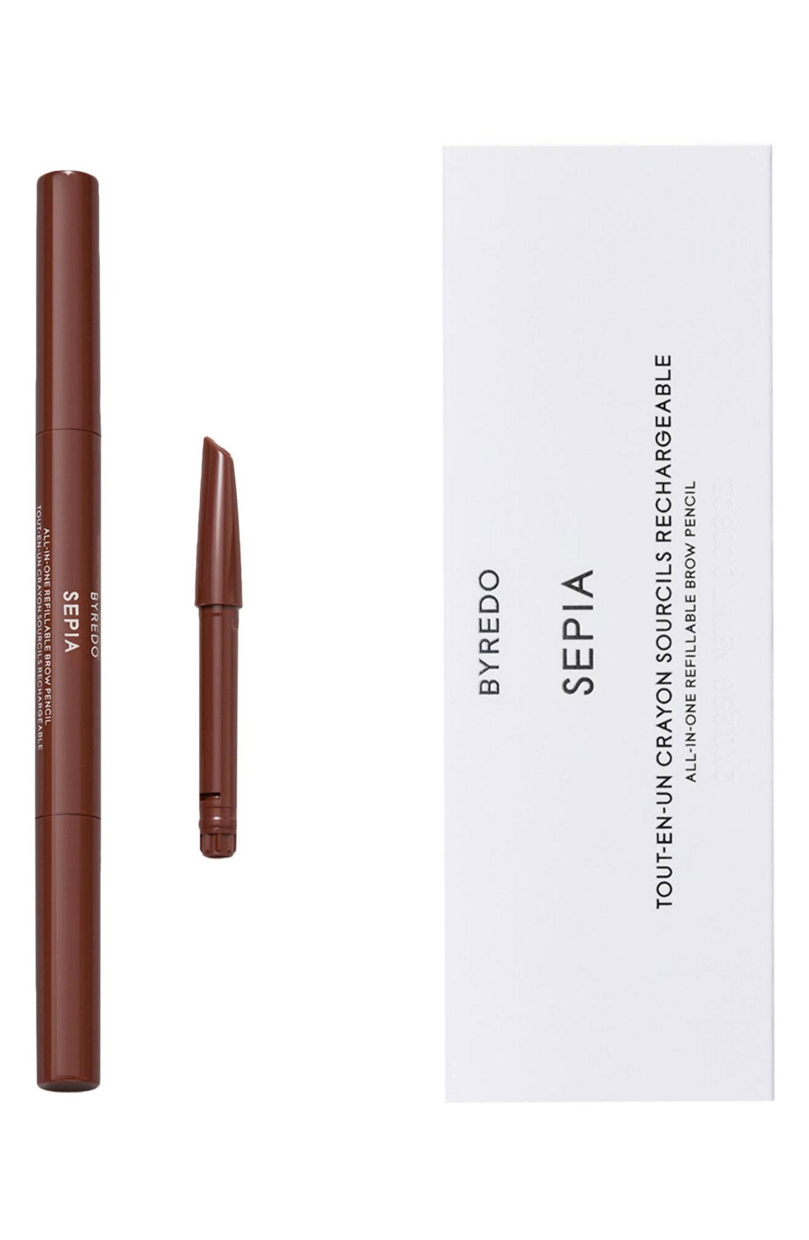 Byredo, All-In-One, Precision, Double-Ended, Eyebrow Cream Pencil & Brush 2-In-1, 02, Sepia, 0.5 g