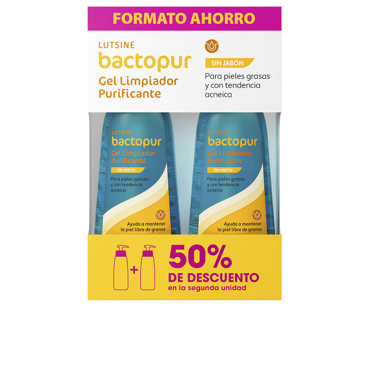 Facial Cleansing Gel Lutsine BACTOPUR 200 ml Purifying skincare packaging