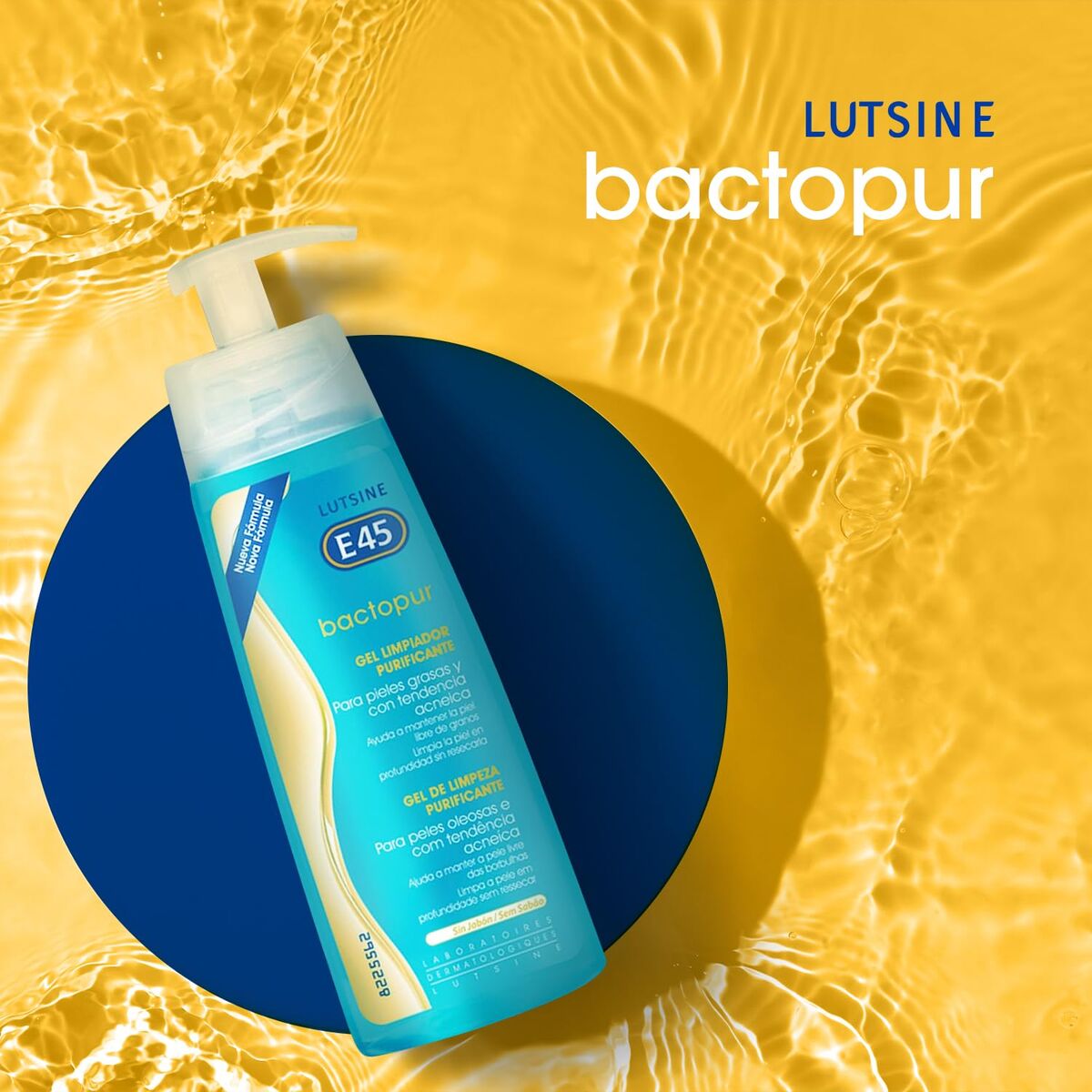 Facial Cleansing Gel Lutsine BACTOPUR 200 ml skincare packaging