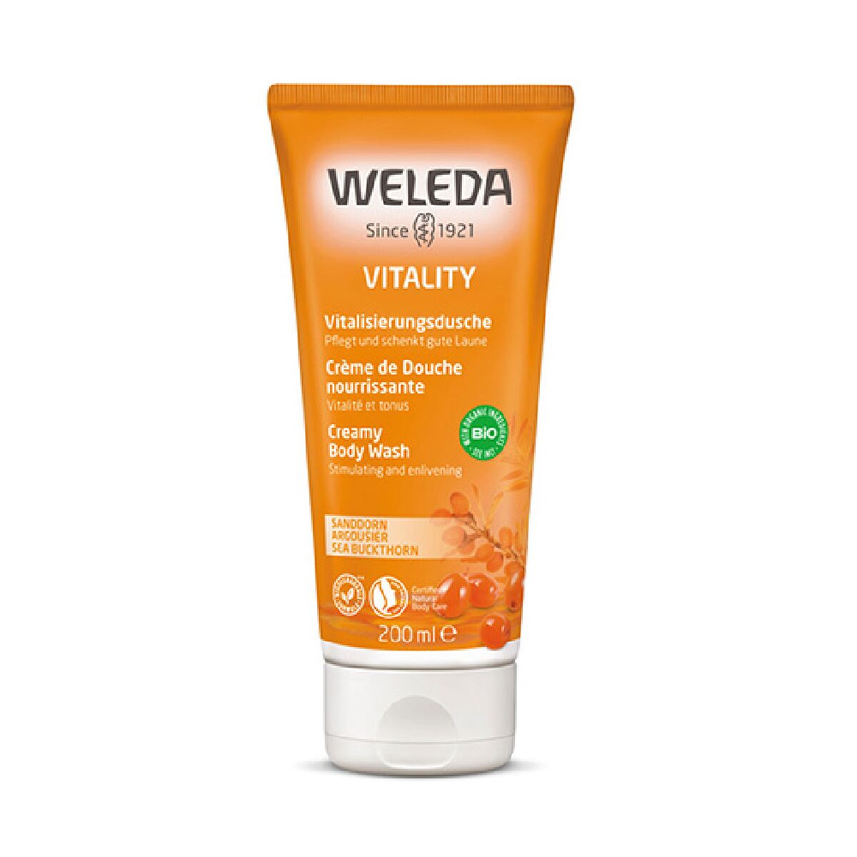 Shower Gel Weleda Sea Buckthorn 200 ml for Women skincare packaging