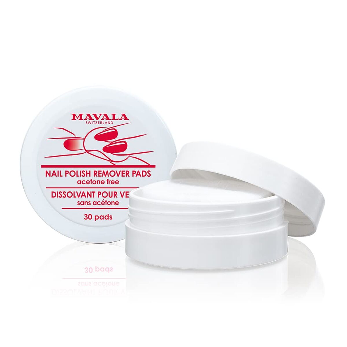Nail polish remover Mavala NAIL POLISH Nail polish removing discs/pads 30 Pieces product packaging
