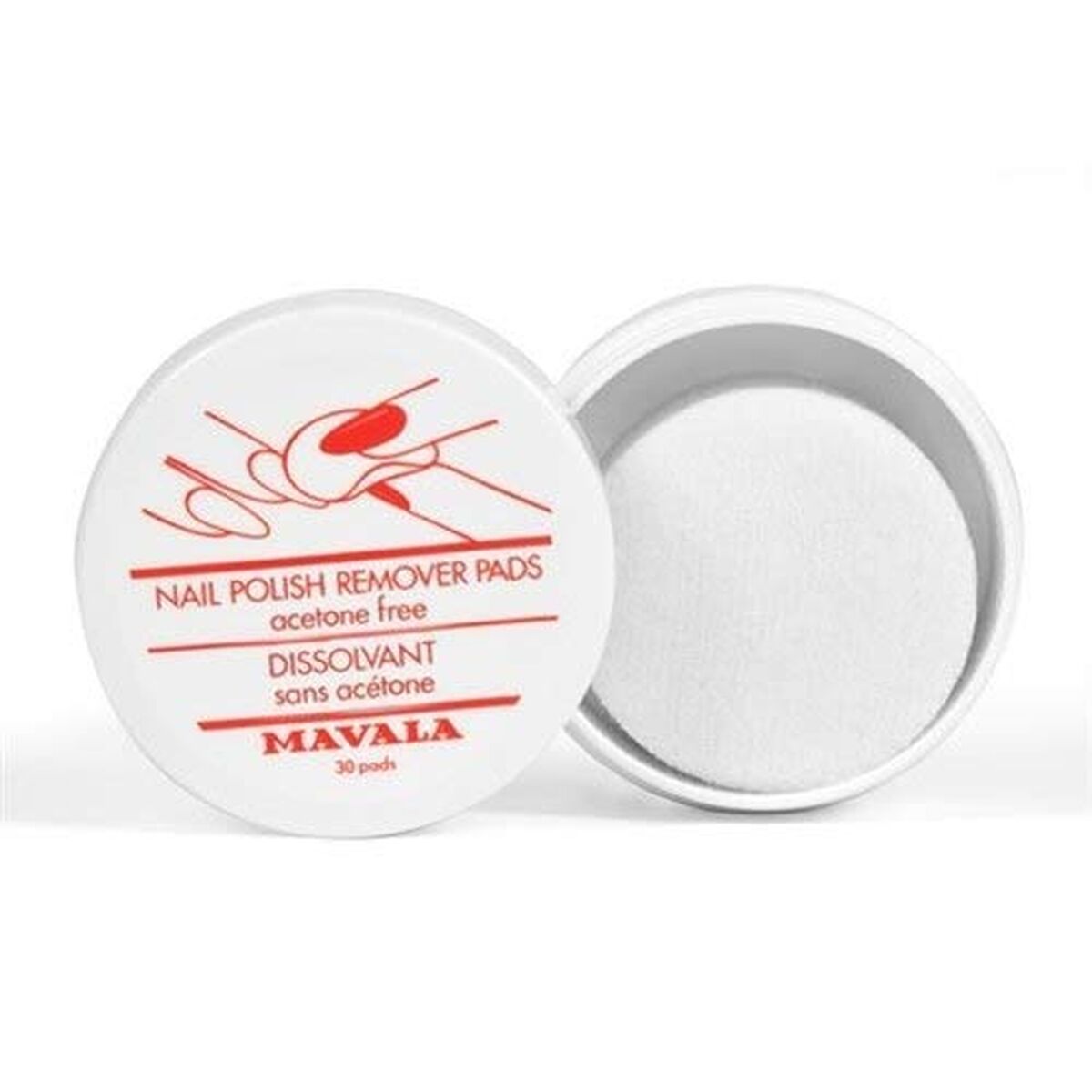 Nail polish remover Mavala NAIL POLISH Nail polish removing discs/pads 30 Pieces product packaging