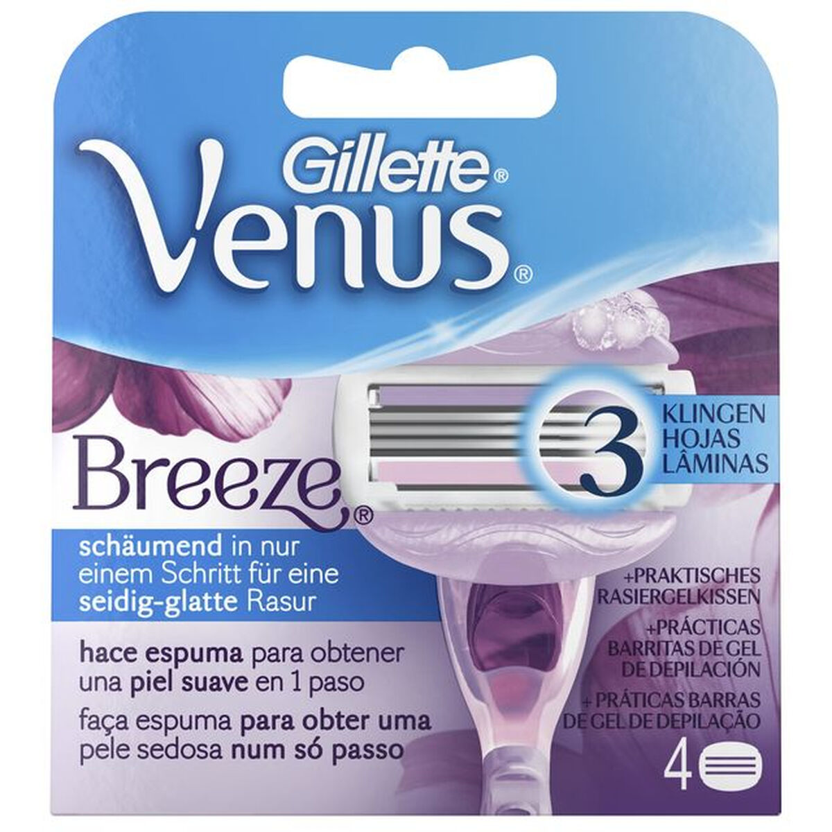 Replacement Shaver Blade Gillette Venus Breeze 4 Units for Women product packaging