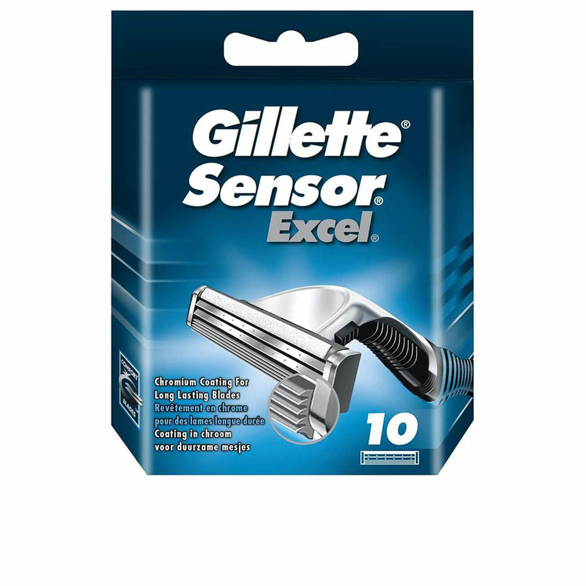 Replacement razorblade Gillette Sensor Excel 10 Units for Men product packaging