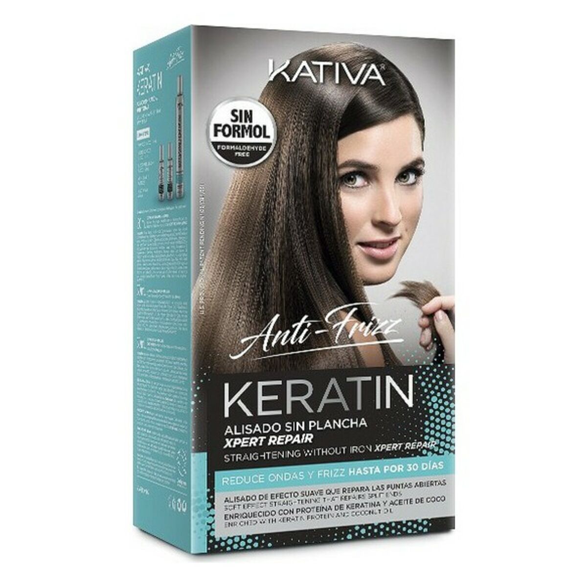 Hair Straightening Care Keratin Anti-frizz Post Kativa (3 pcs) for Women product packaging