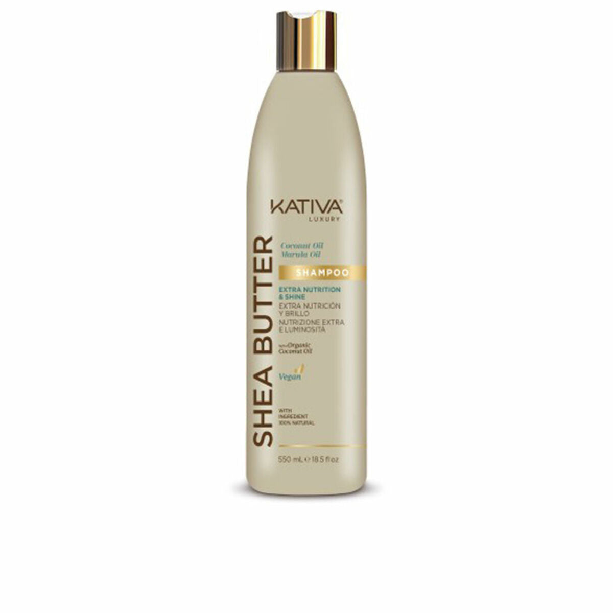 Shampoo Kativa Shea Butter 550 ml for Women shampoo bottle