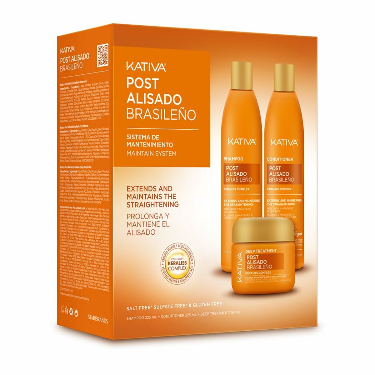 Shampoo and Conditioner Kativa KERATIN EXPRESS 3 Pieces for Women shampoo bottle