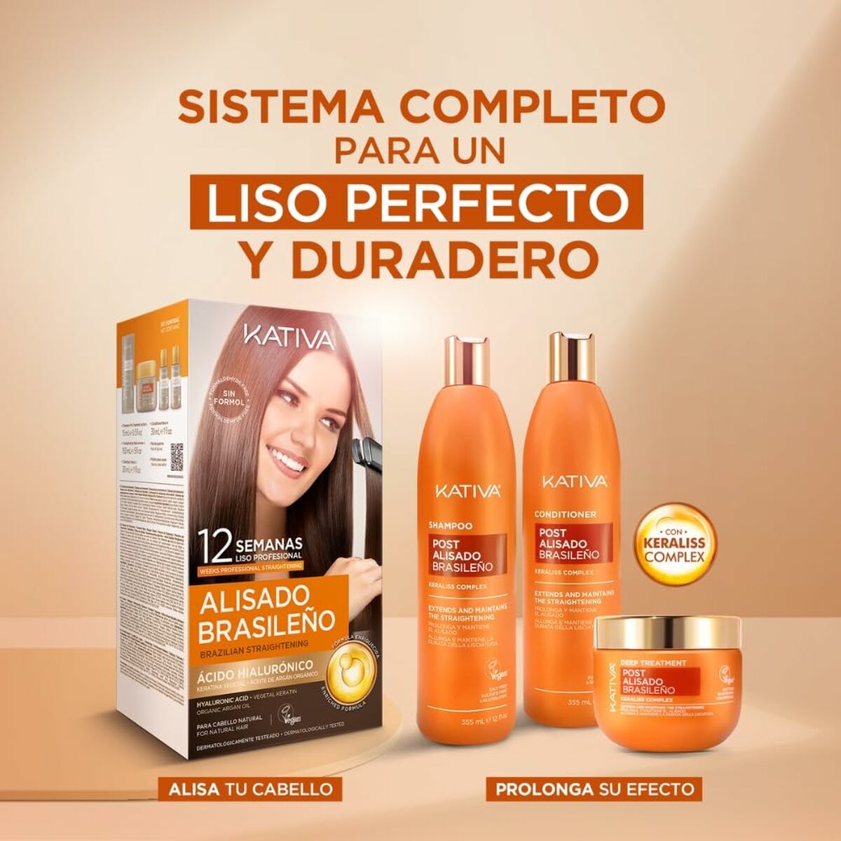 Shampoo and Conditioner Kativa KERATIN EXPRESS 3 Pieces for Women shampoo bottle