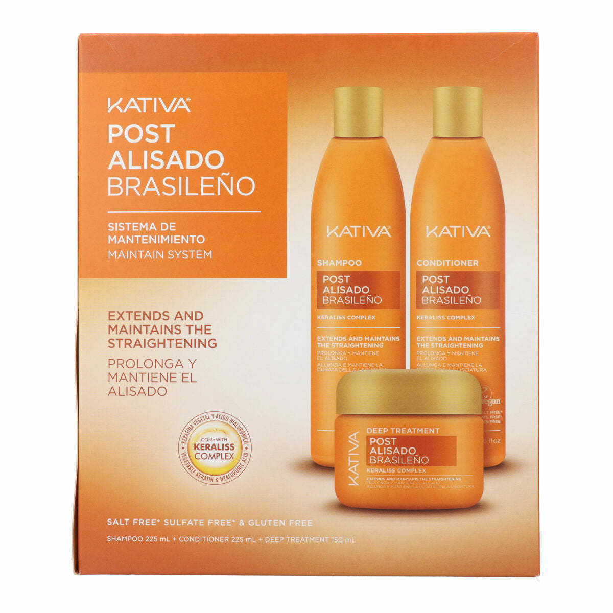 Shampoo and Conditioner Kativa KERATIN EXPRESS 3 Pieces for Women shampoo bottle