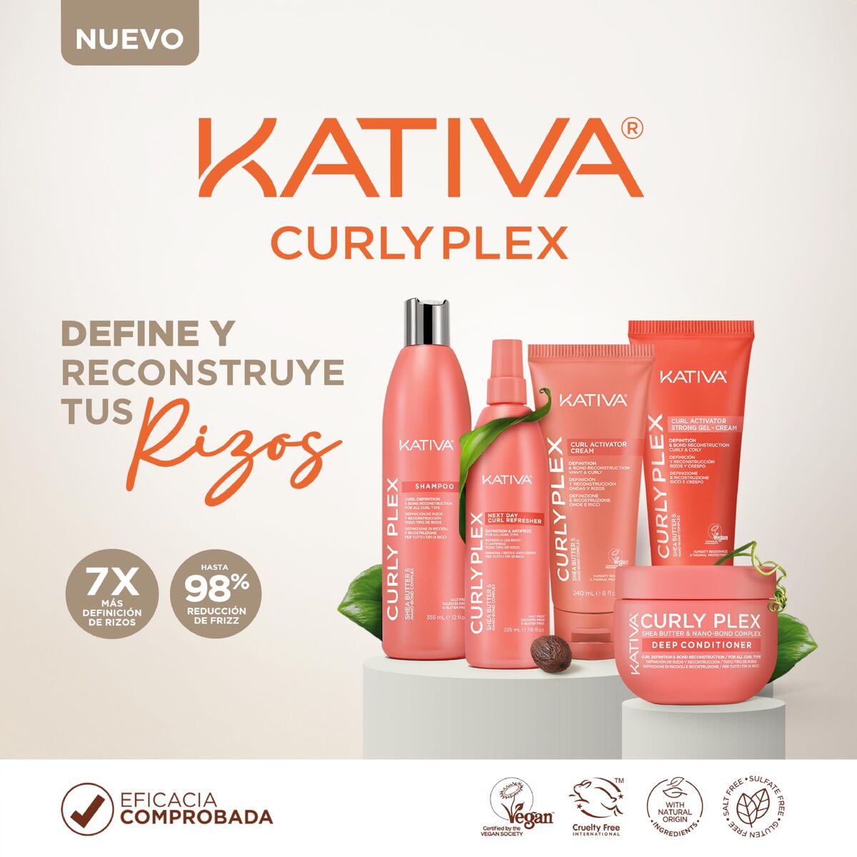 Shampoo for Curly Hair Kativa KATIVA CURLY PLEX 355 ml shampoo bottle